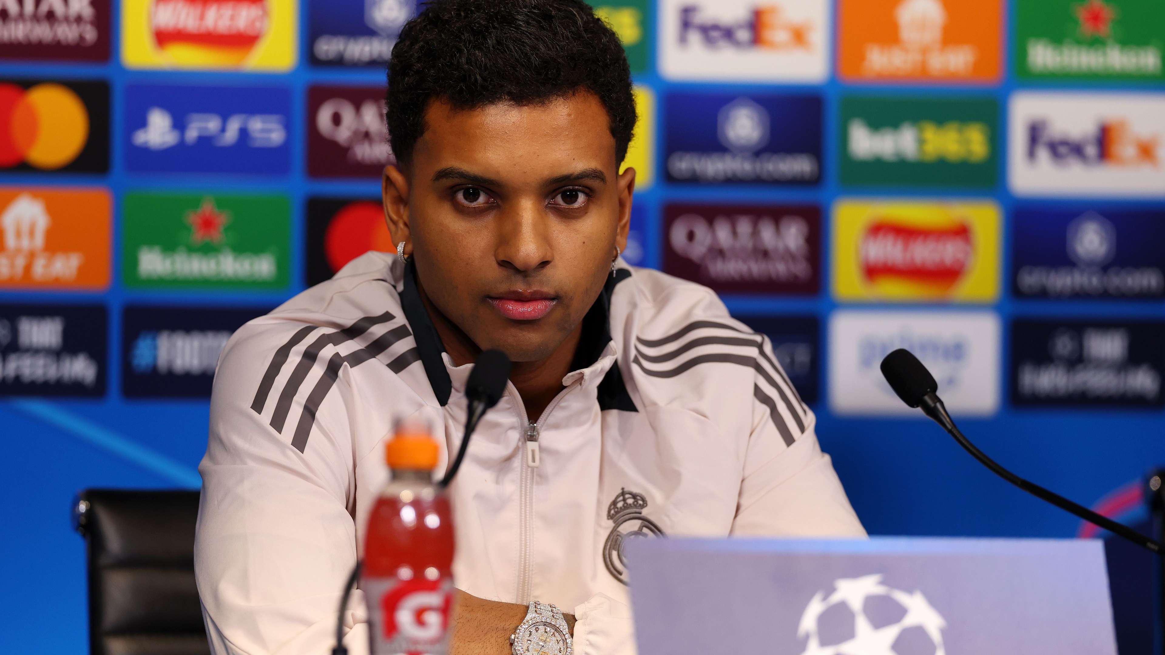 Real Madrid C.F. Training And Press Conference - UEFA Champions League 2024/25 League Knockout Play-off First Leg