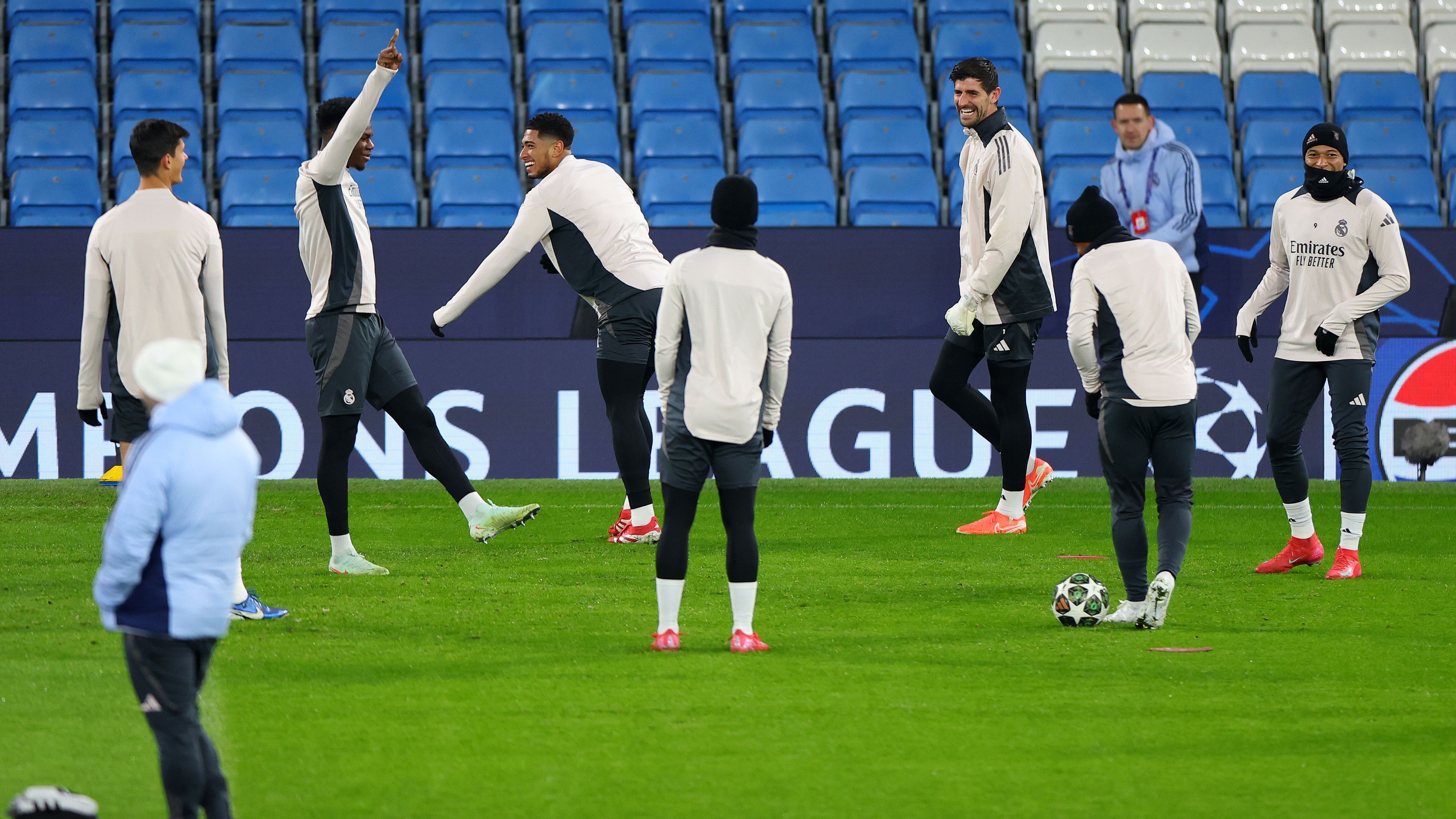 Real Madrid C.F. Training And Press Conference - UEFA Champions League 2024/25 League Knockout Play-off First Leg