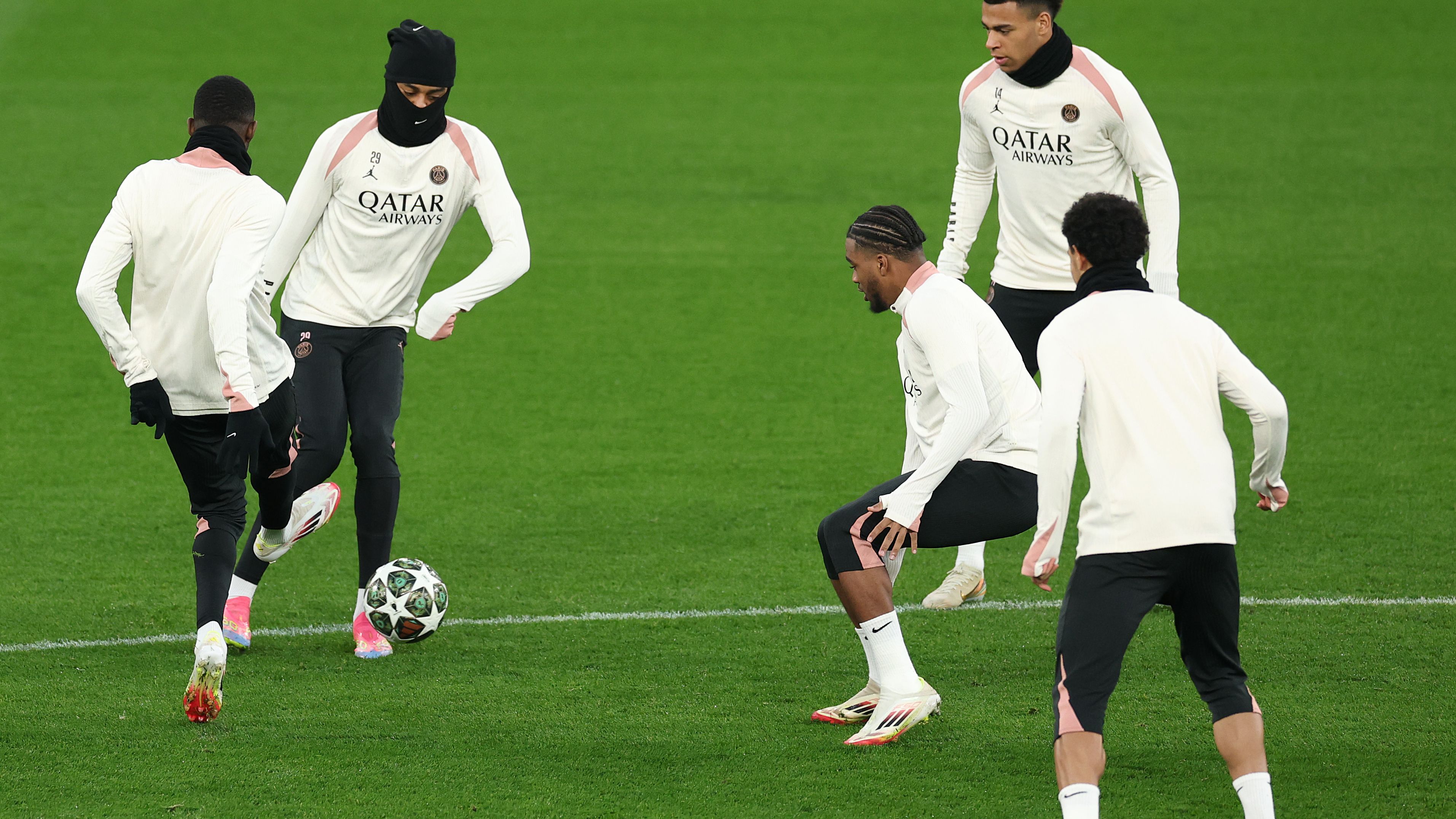 Paris Saint-Germain Training Session And Press Conference - UEFA Champions League 2024/25 Round of 16 Second Leg