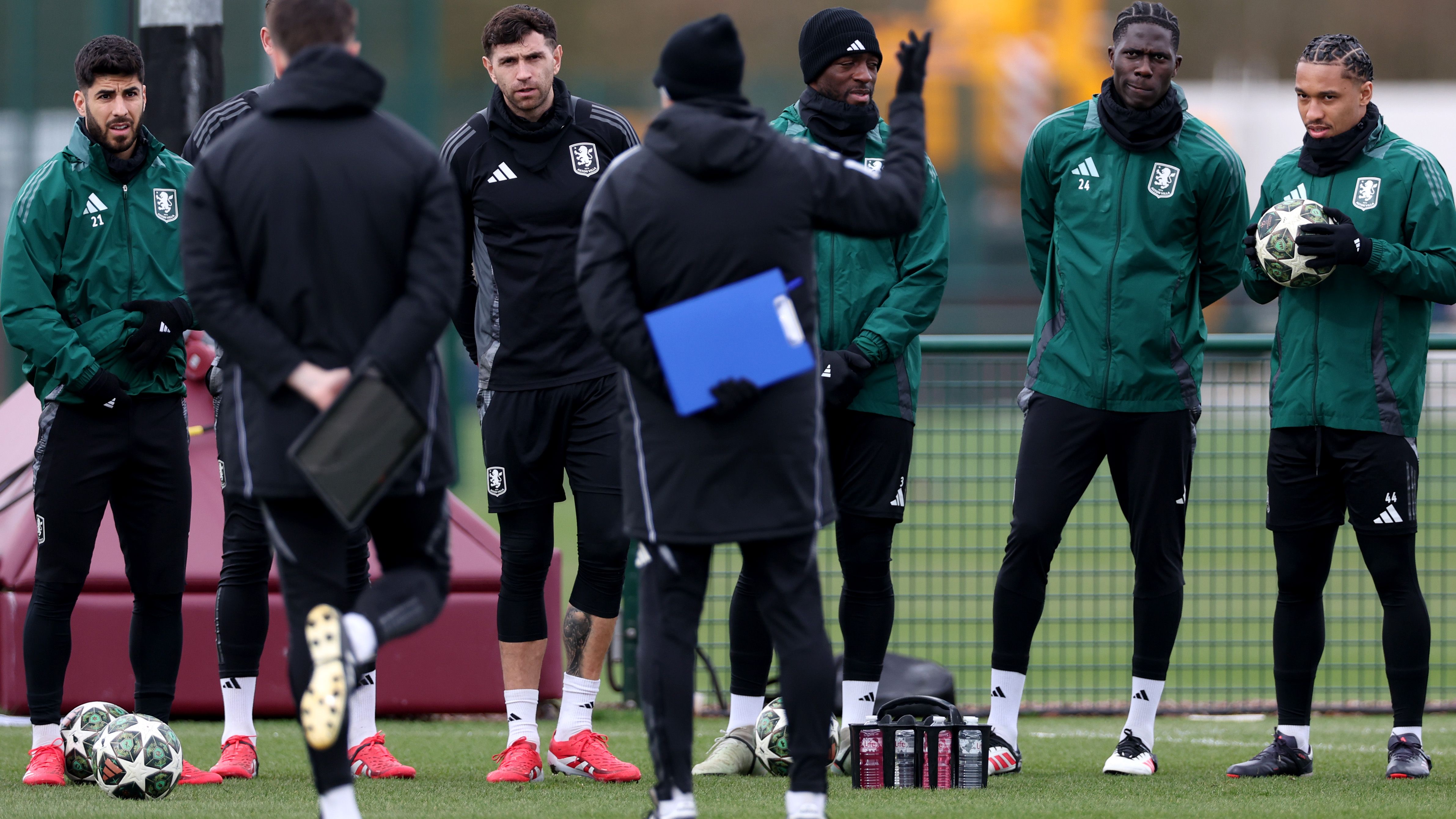 Aston Villa FC Training Session And Press Conference - UEFA Champions League 2024/25 Round of 16 Second Leg