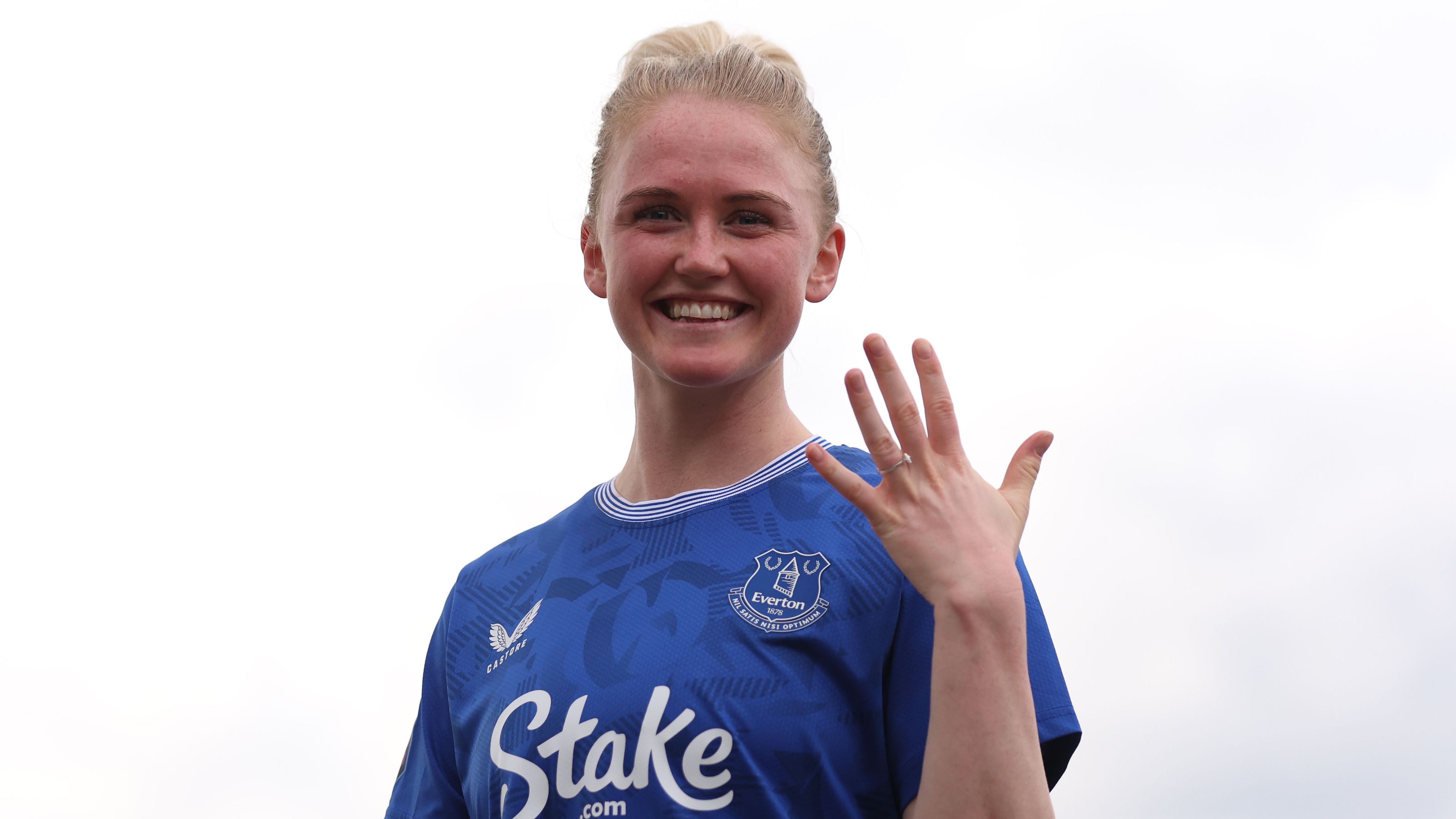 A post-match proposal! Everton star Rikke Madsen surprised as boyfriend asks her to marry him just minutes after Everton star's injury comeback