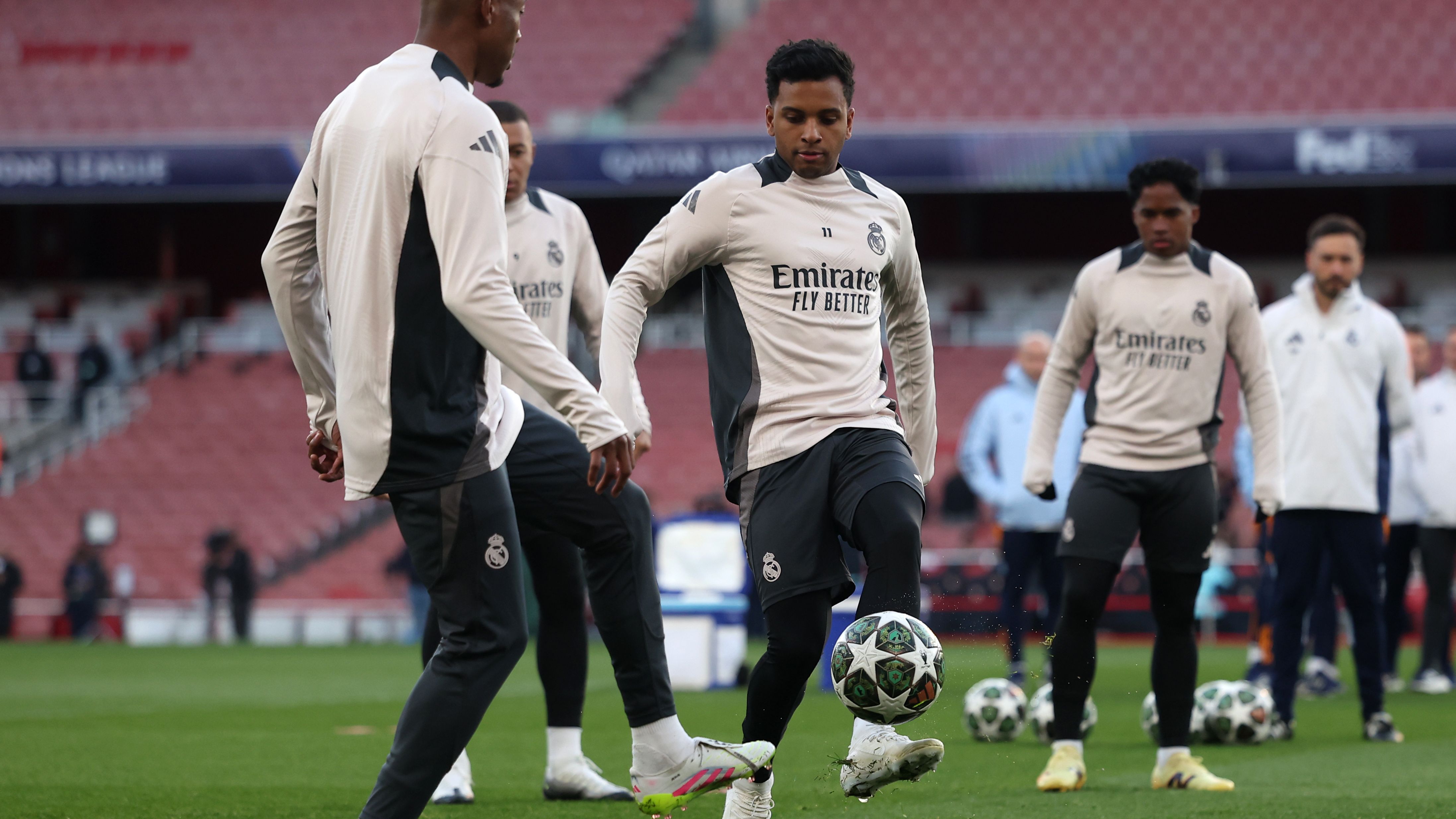 Arsenal FC Training Session And Press Conference - UEFA Champions League 2024/25 Quarter Final First Leg