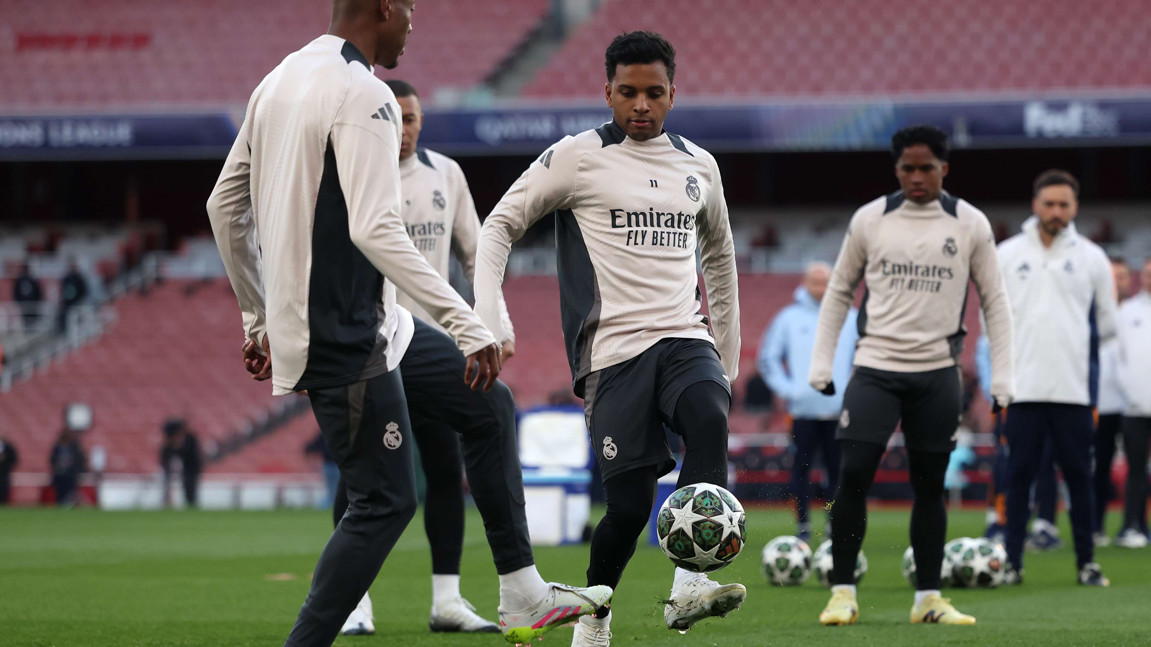 Arsenal FC Training Session And Press Conference - UEFA Champions League 2024/25 Quarter Final First Leg