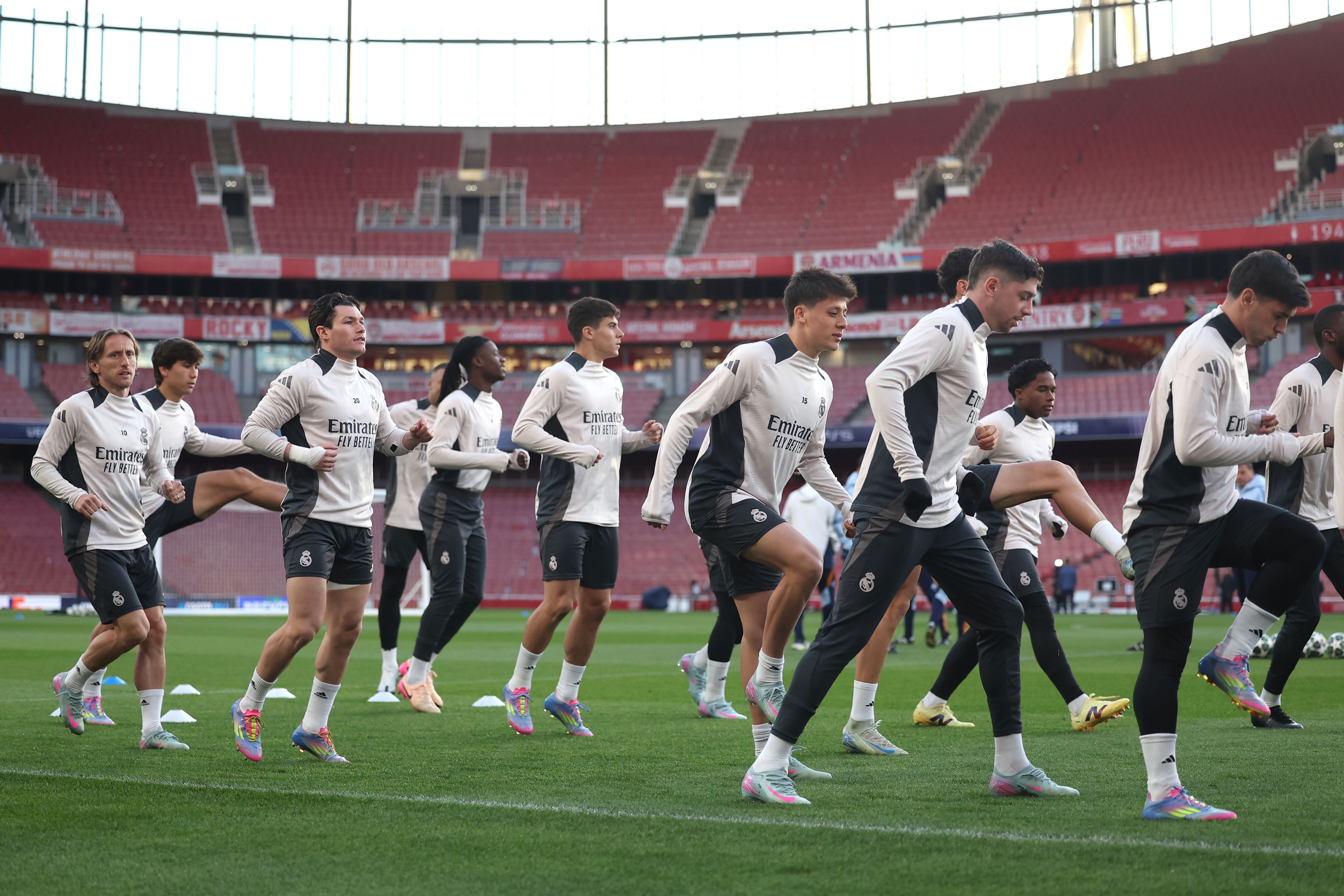 Real Madrid C.F. Training Session And Press Conference - UEFA Champions League 2024/25 Quarter Final First Leg