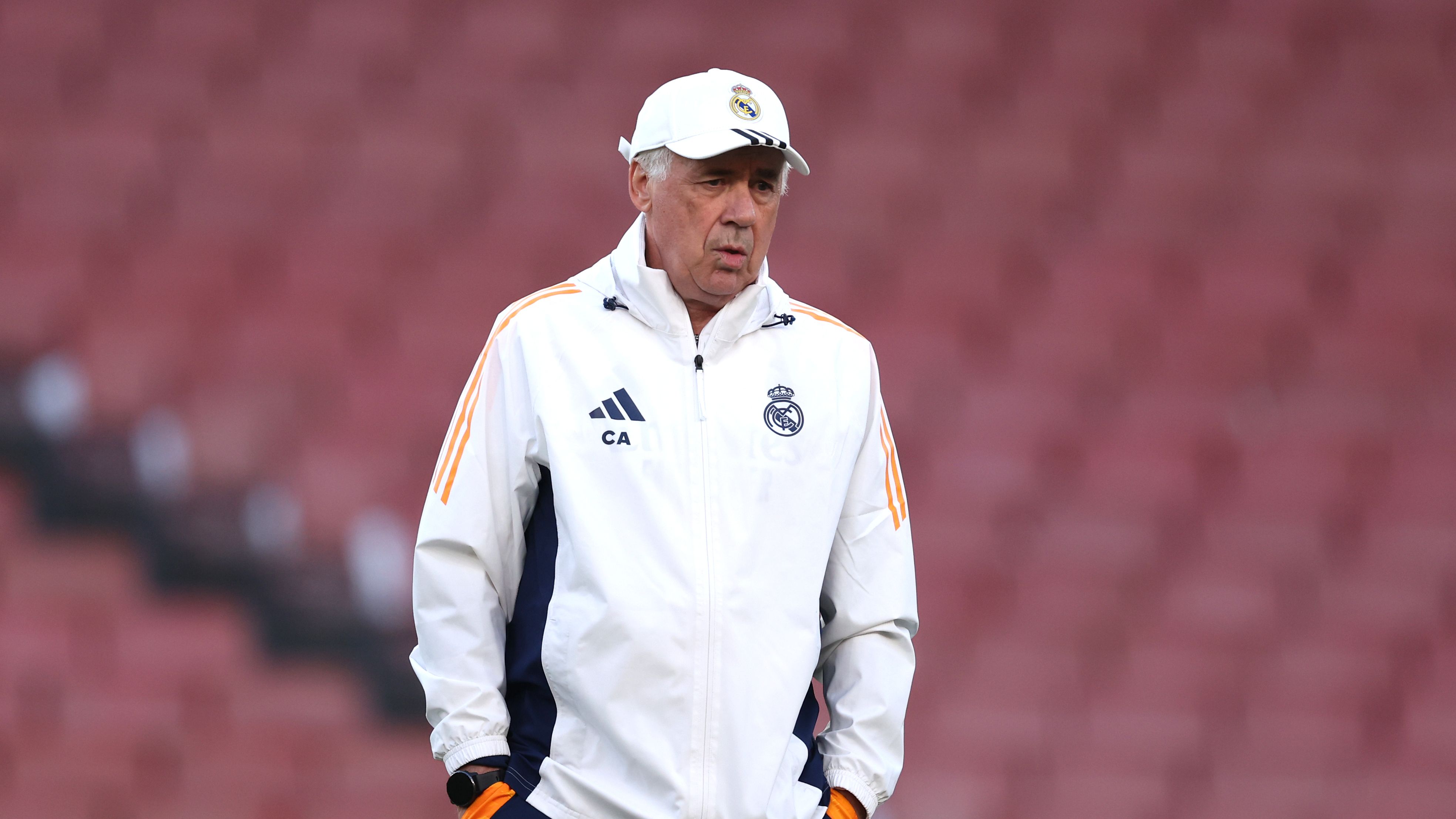 Real Madrid C.F. Training Session And Press Conference - UEFA Champions League 2024/25 Quarter Final First Leg