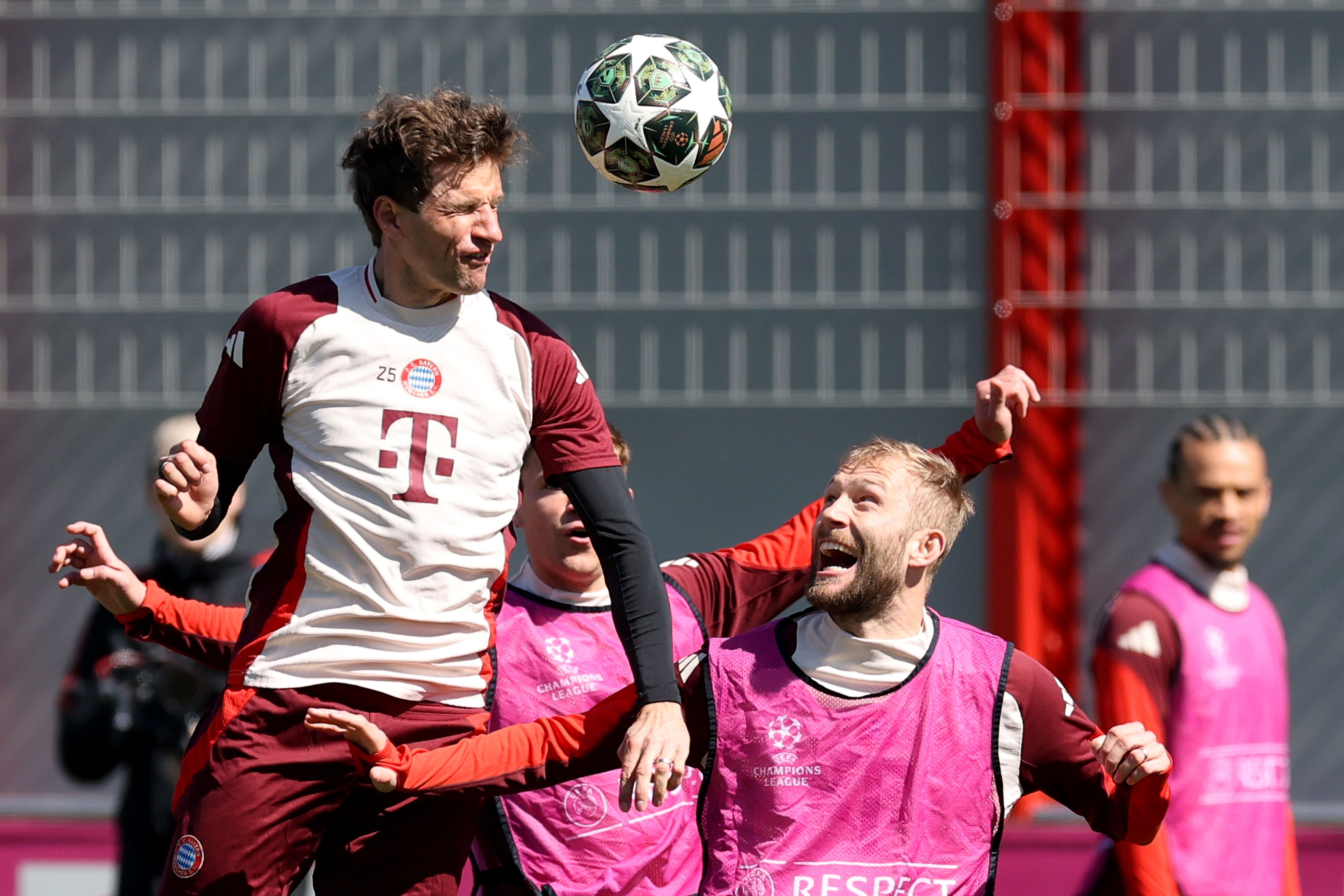 FC Bayern München Training Session And Press Conference - UEFA Champions League 2024/25 Quarter Final First Leg