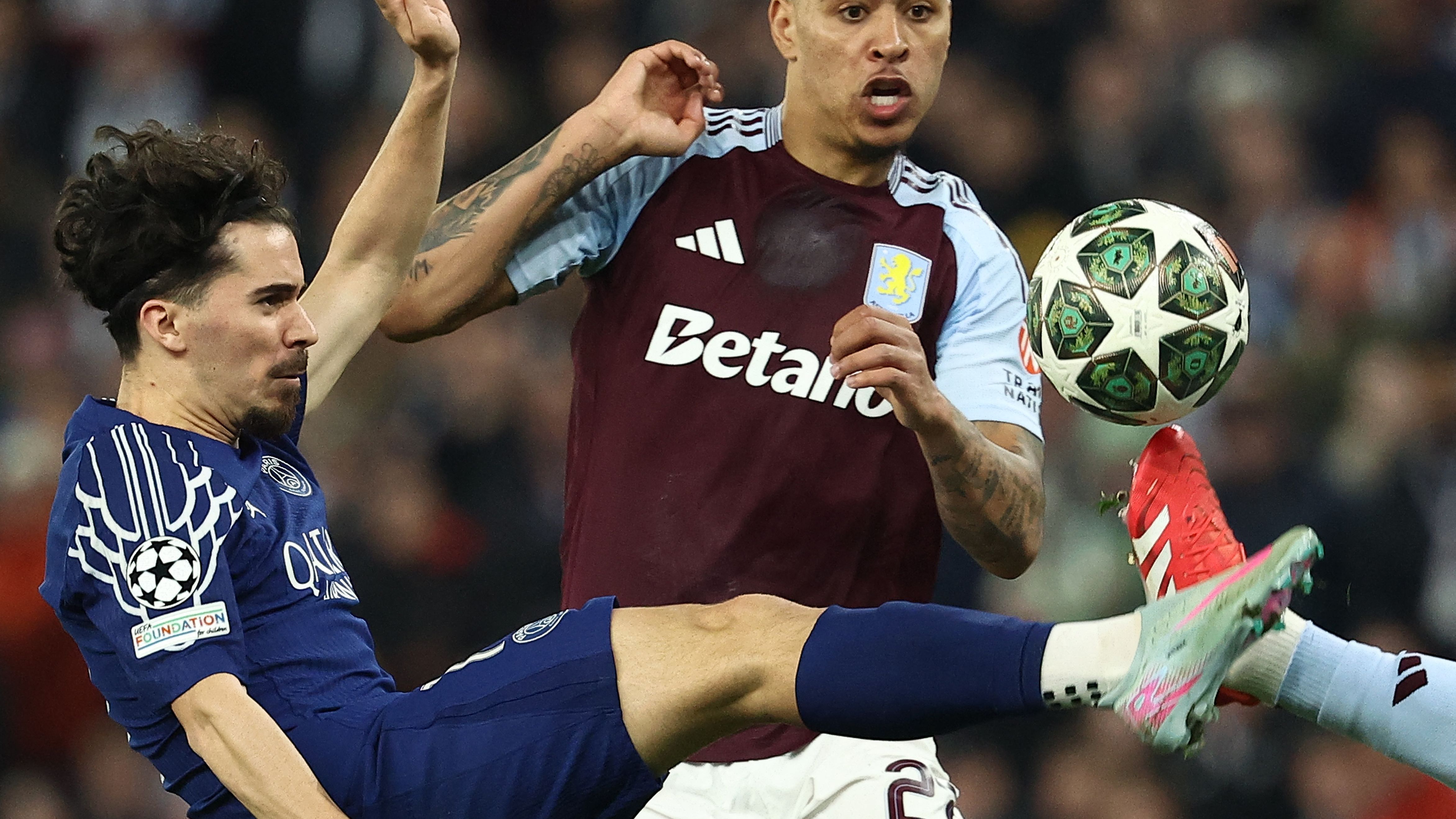 TOPSHOT-FBL-EUR-C1-ASTON VILLA-PSG