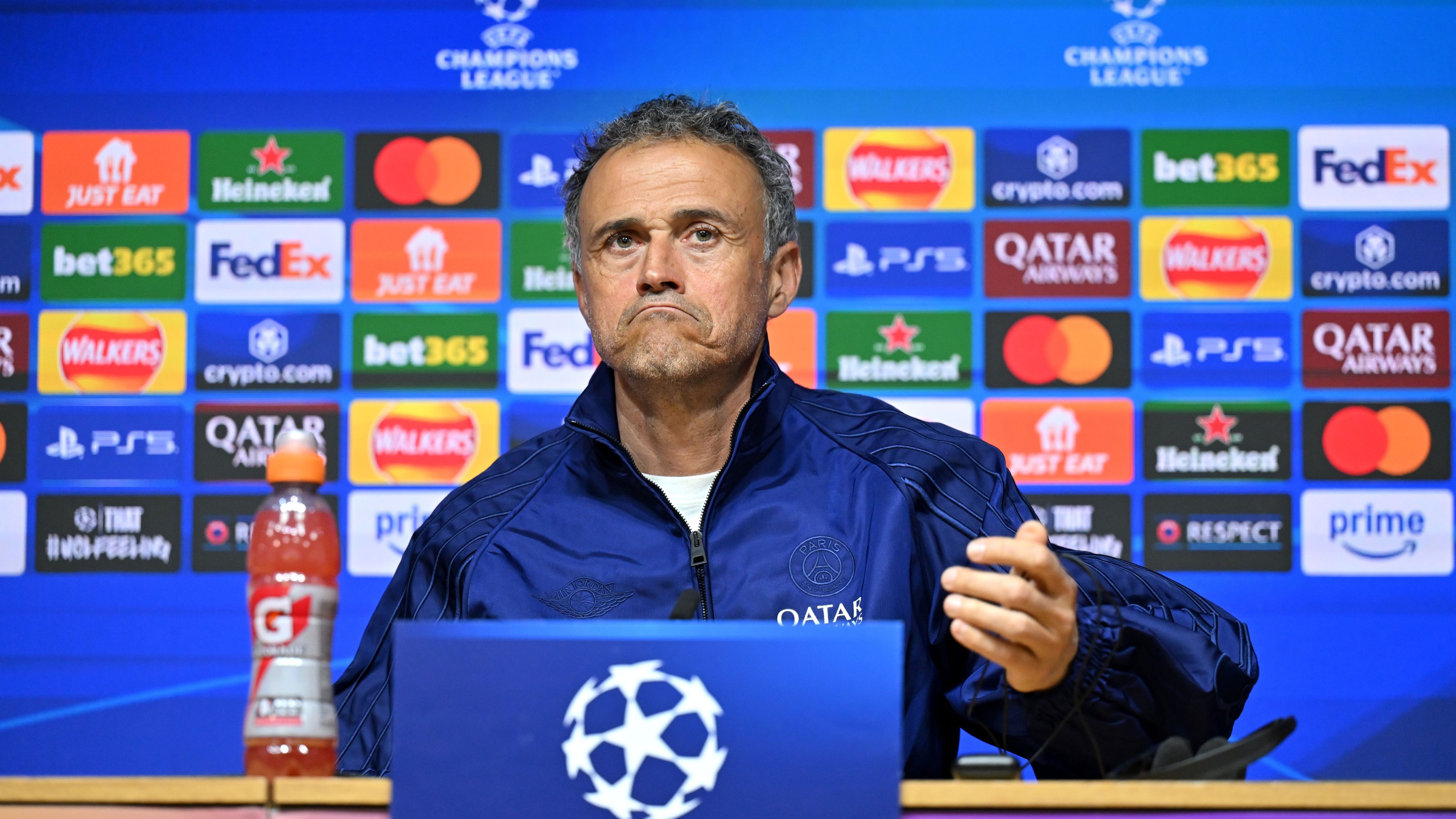 Paris Saint-Germain Training Session And Press Conference - UEFA Champions League 2024/25 Quarter Final Second Leg