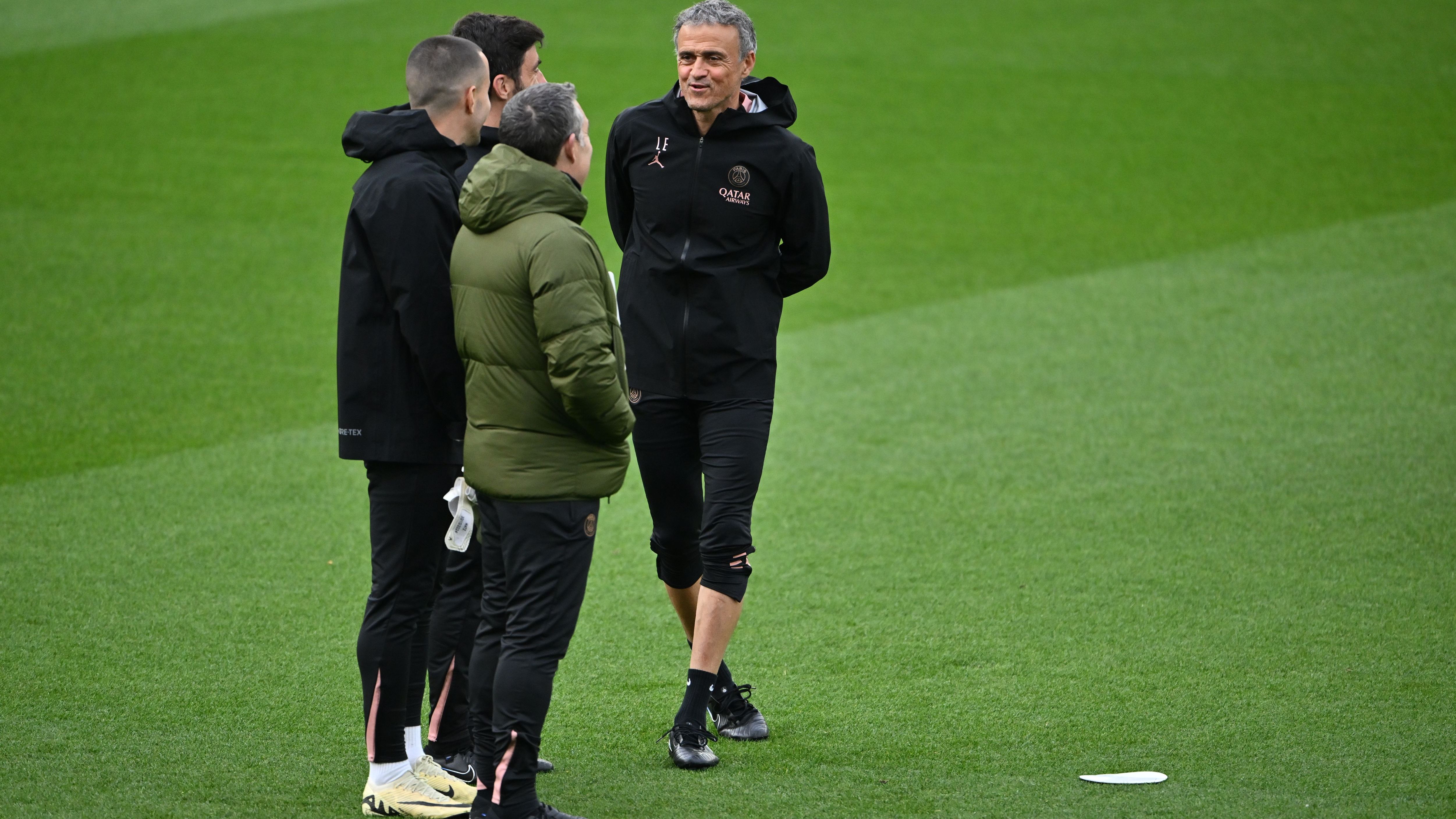 Paris Saint-Germain Training Session And Press Conference - UEFA Champions League 2024/25 Quarter Final Second Leg