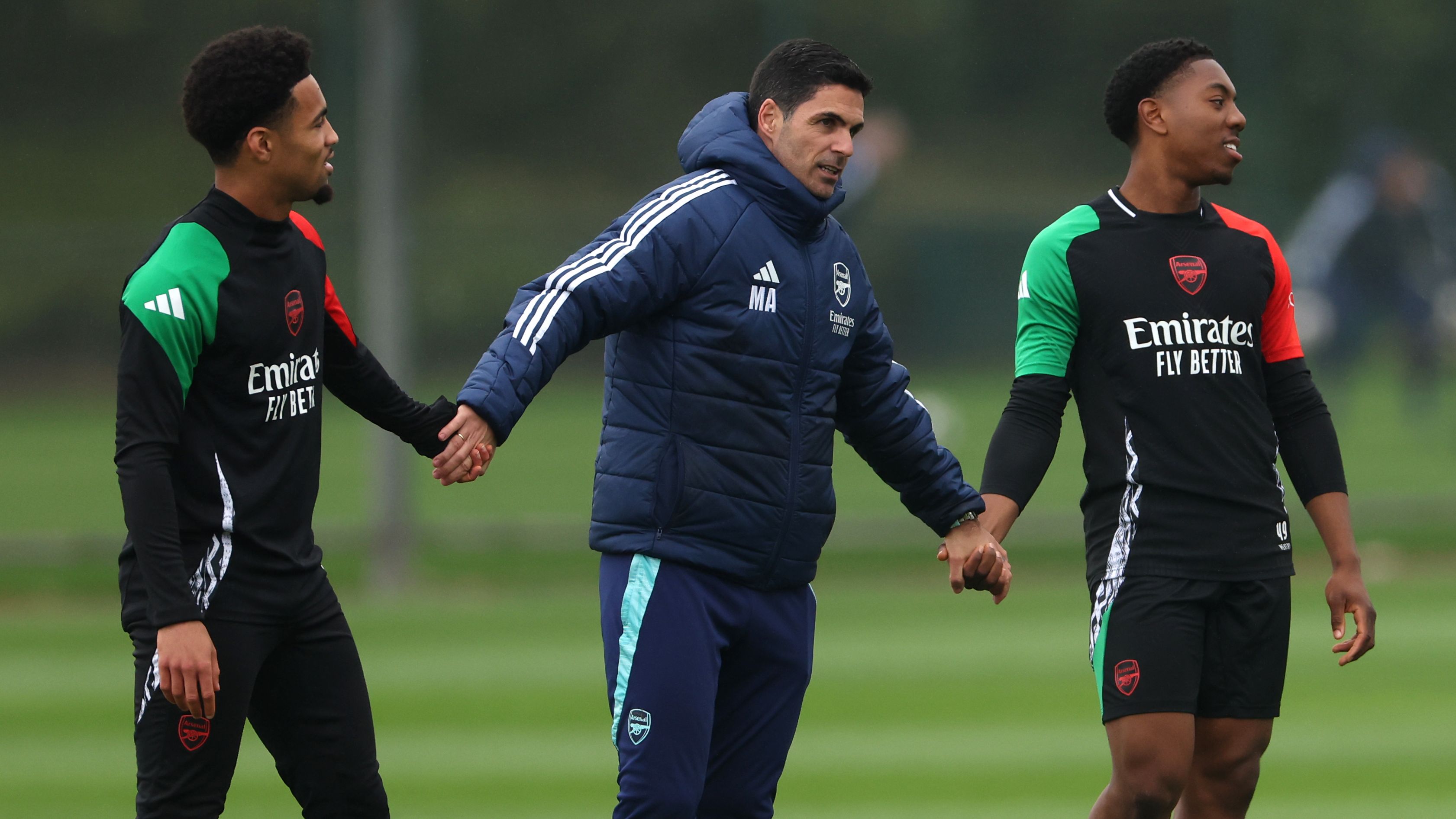 Arsenal FC Training Session And Press Conference - UEFA Champions League 2024/25 Quarter Final Second Leg