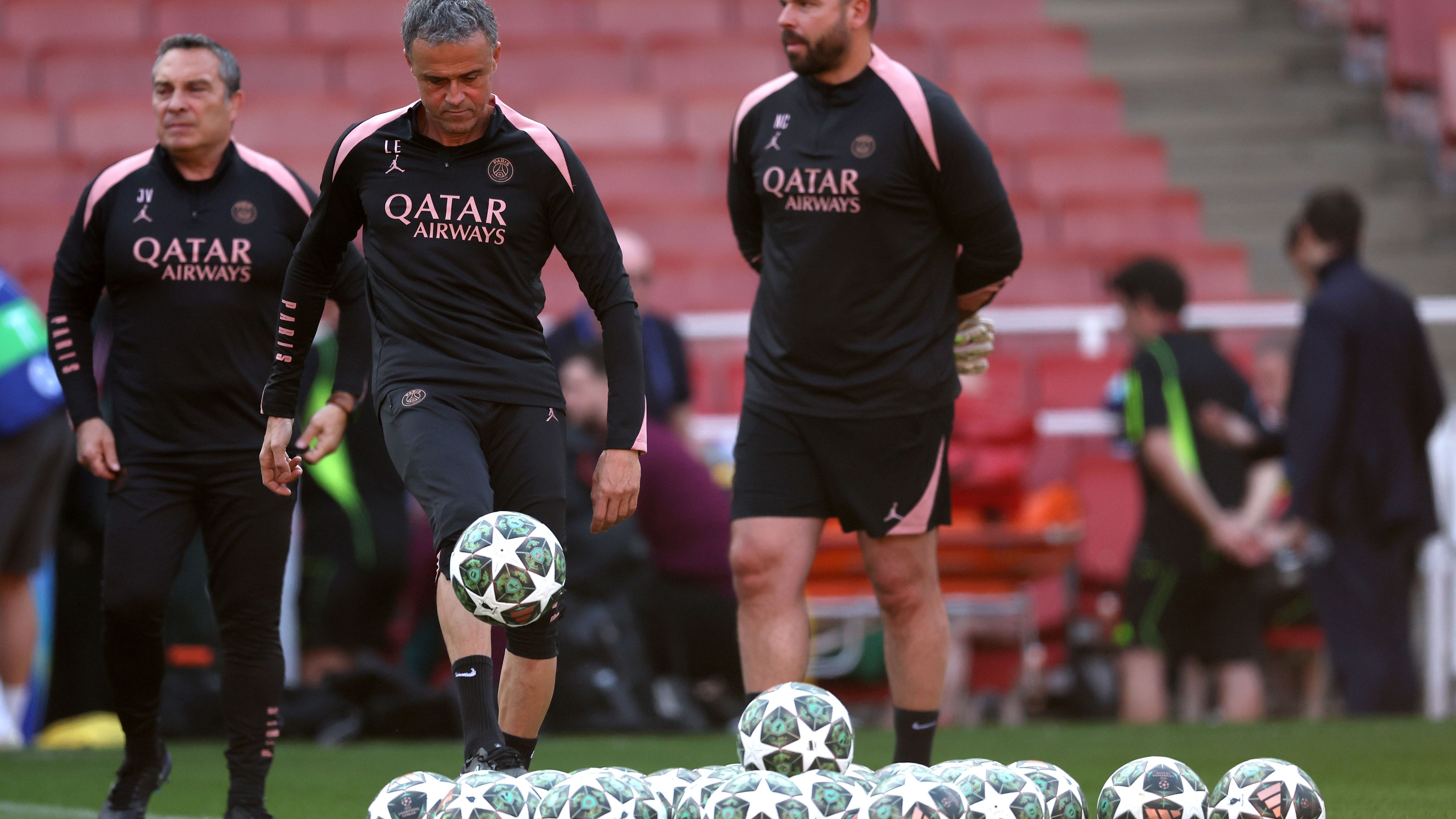 Paris Saint-Germain Training Session And Press Conference - UEFA Champions League 2024/25 Semi Final First Leg