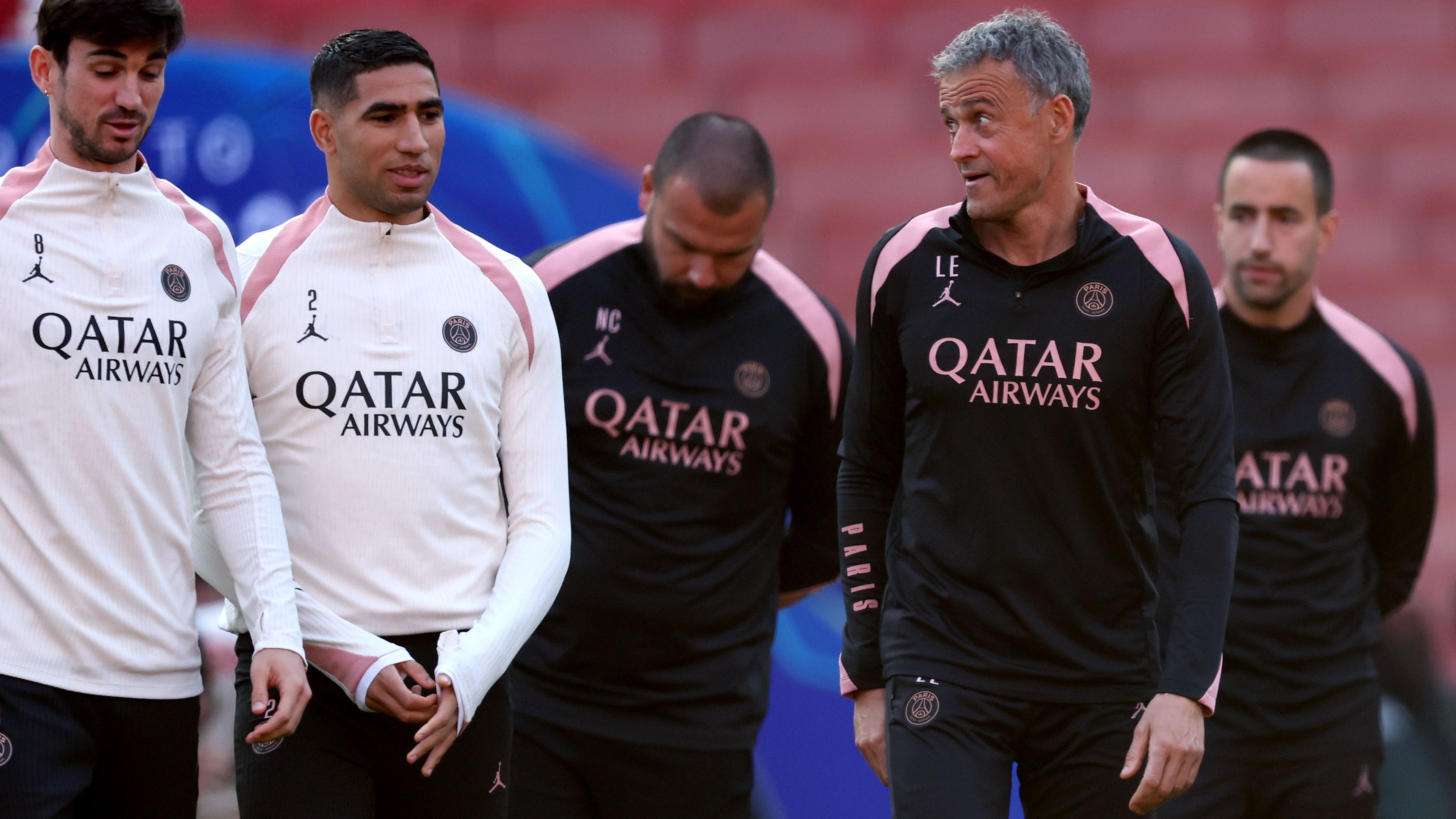 Paris Saint-Germain Training Session And Press Conference - UEFA Champions League 2024/25 Semi Final First Leg