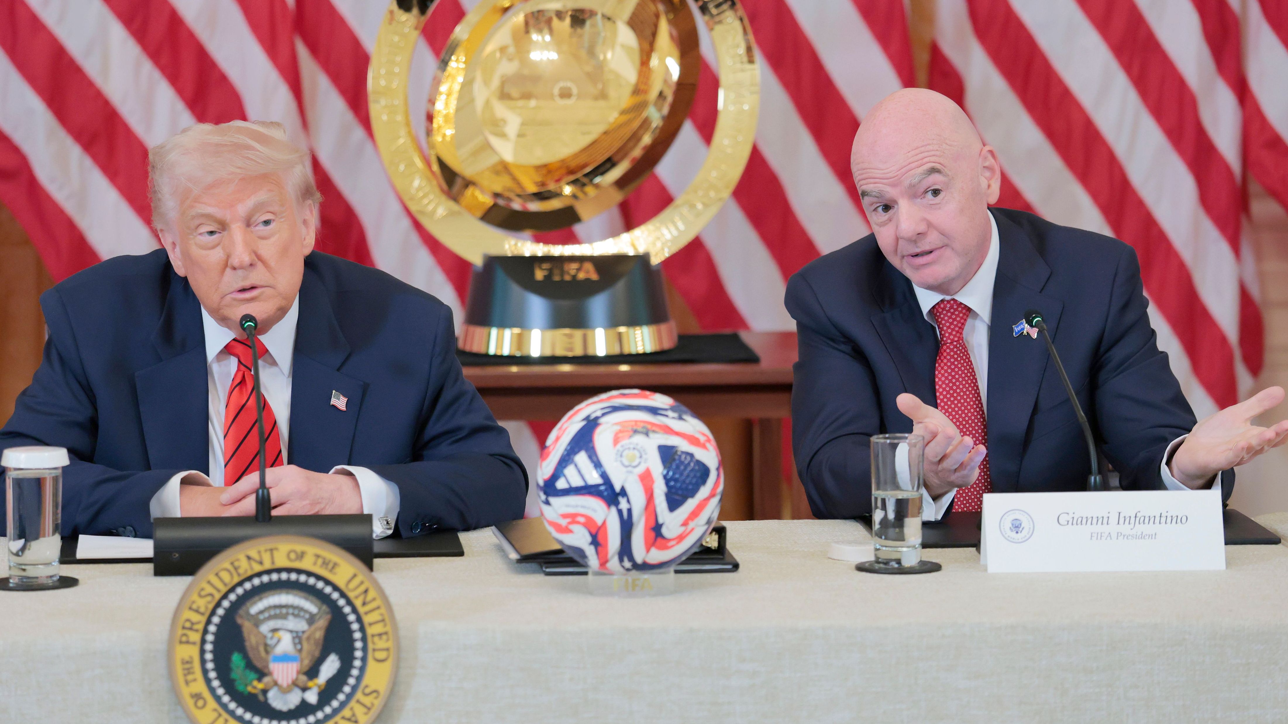 President Trump Participates In FIFA Task Force Meeting In East Room