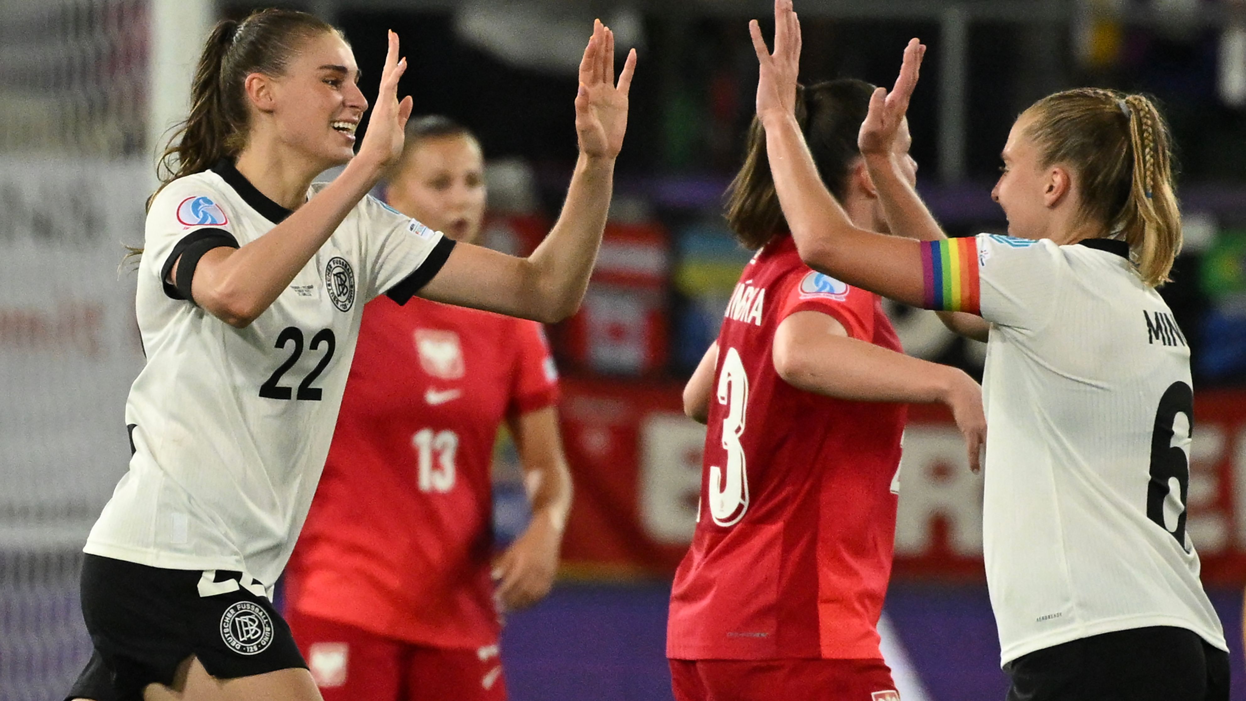 Jule Brand inspires Germany to 2-0 win over spirited Poland but captain Giulia Gwinn leaves game in tears with injury | Goal.com UK