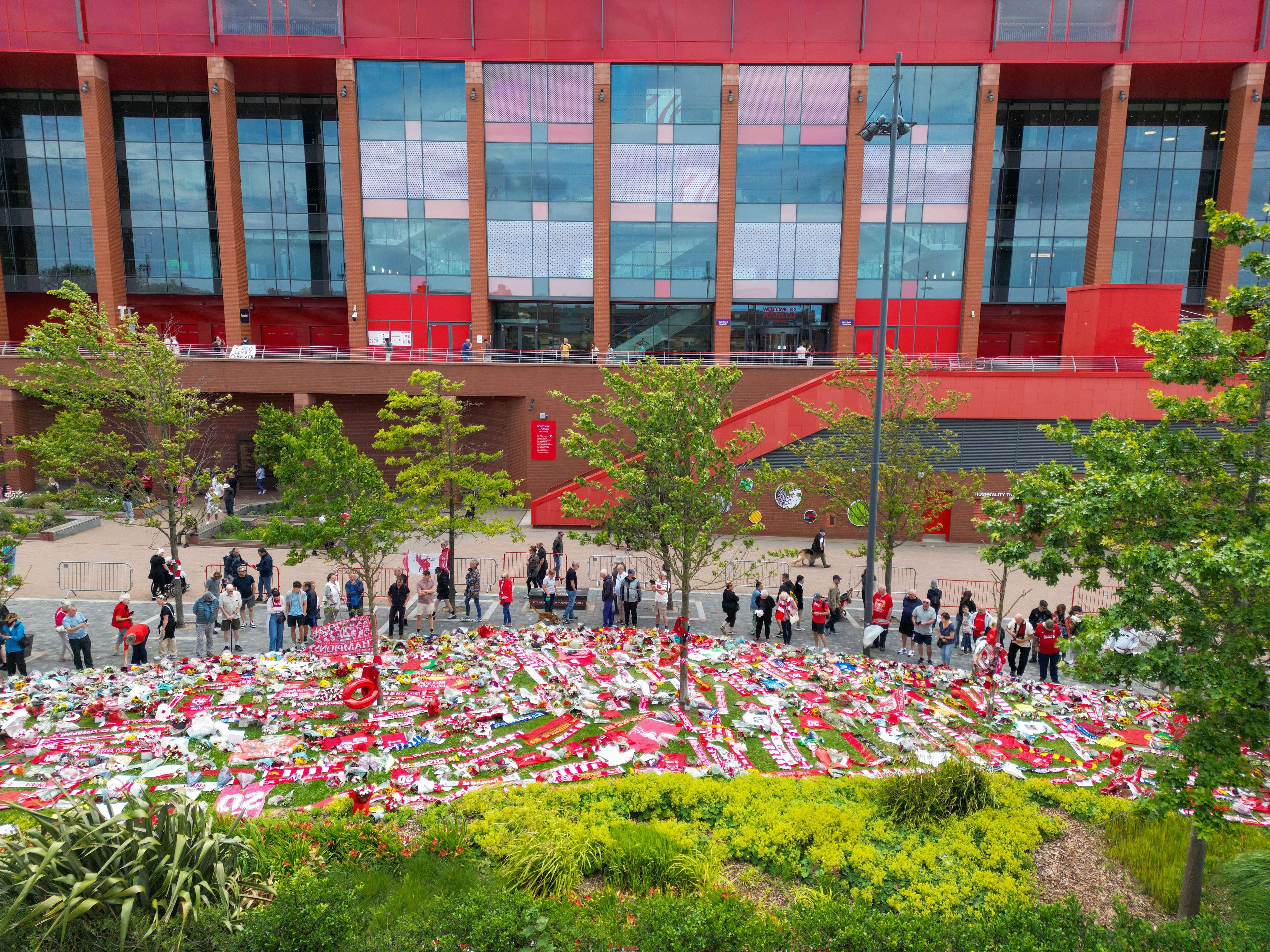 Tributes Laid For Diogo Jota At Anfield