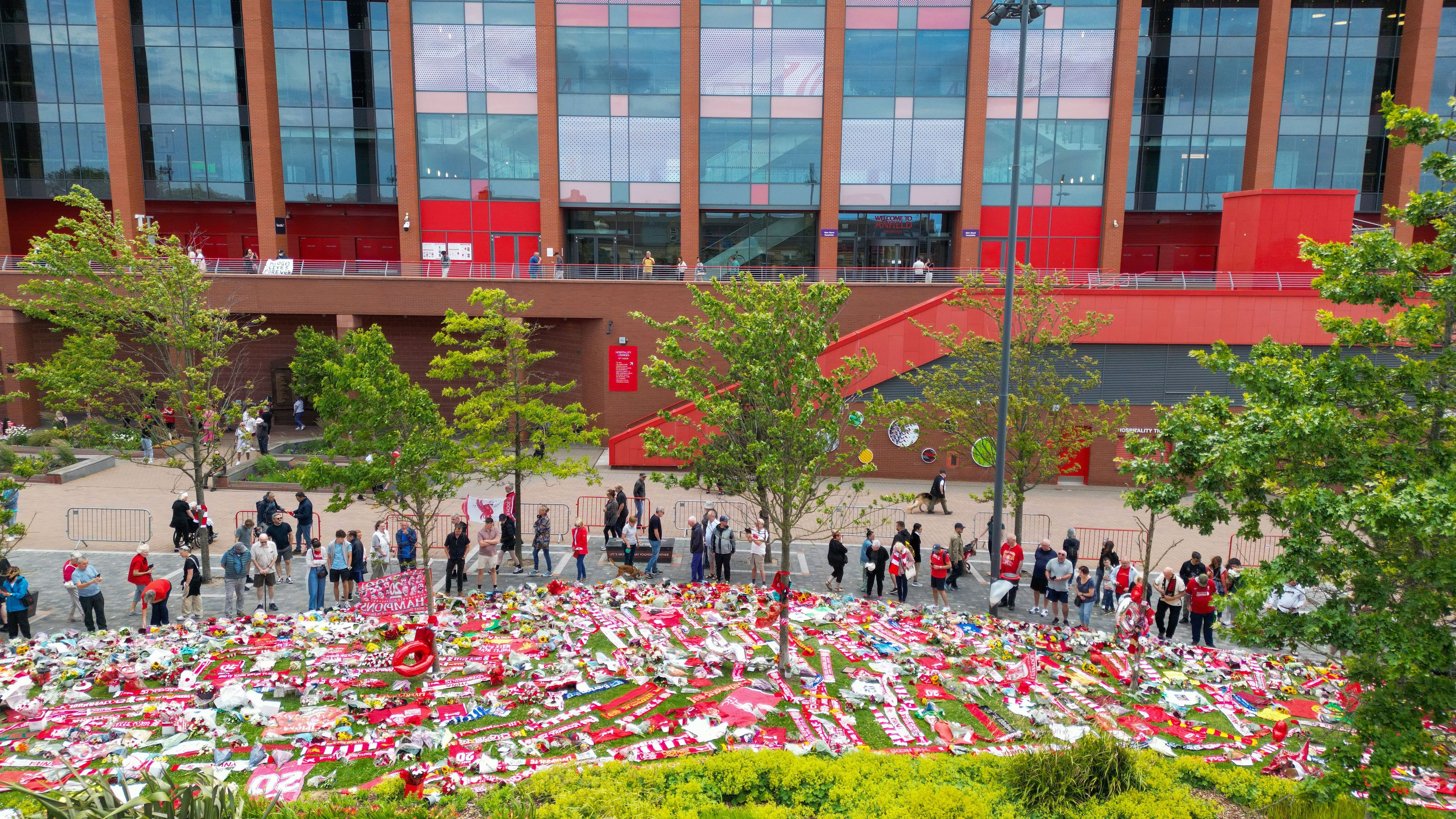 Tributes Laid For Diogo Jota At Anfield