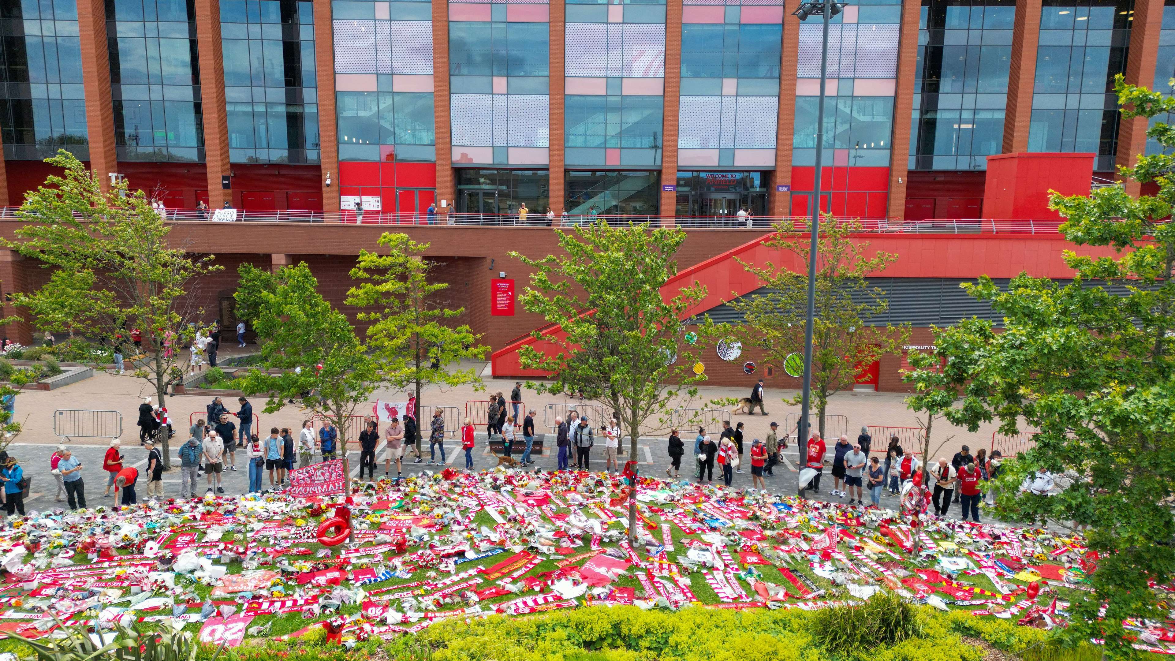 Tributes Laid For Diogo Jota At Anfield