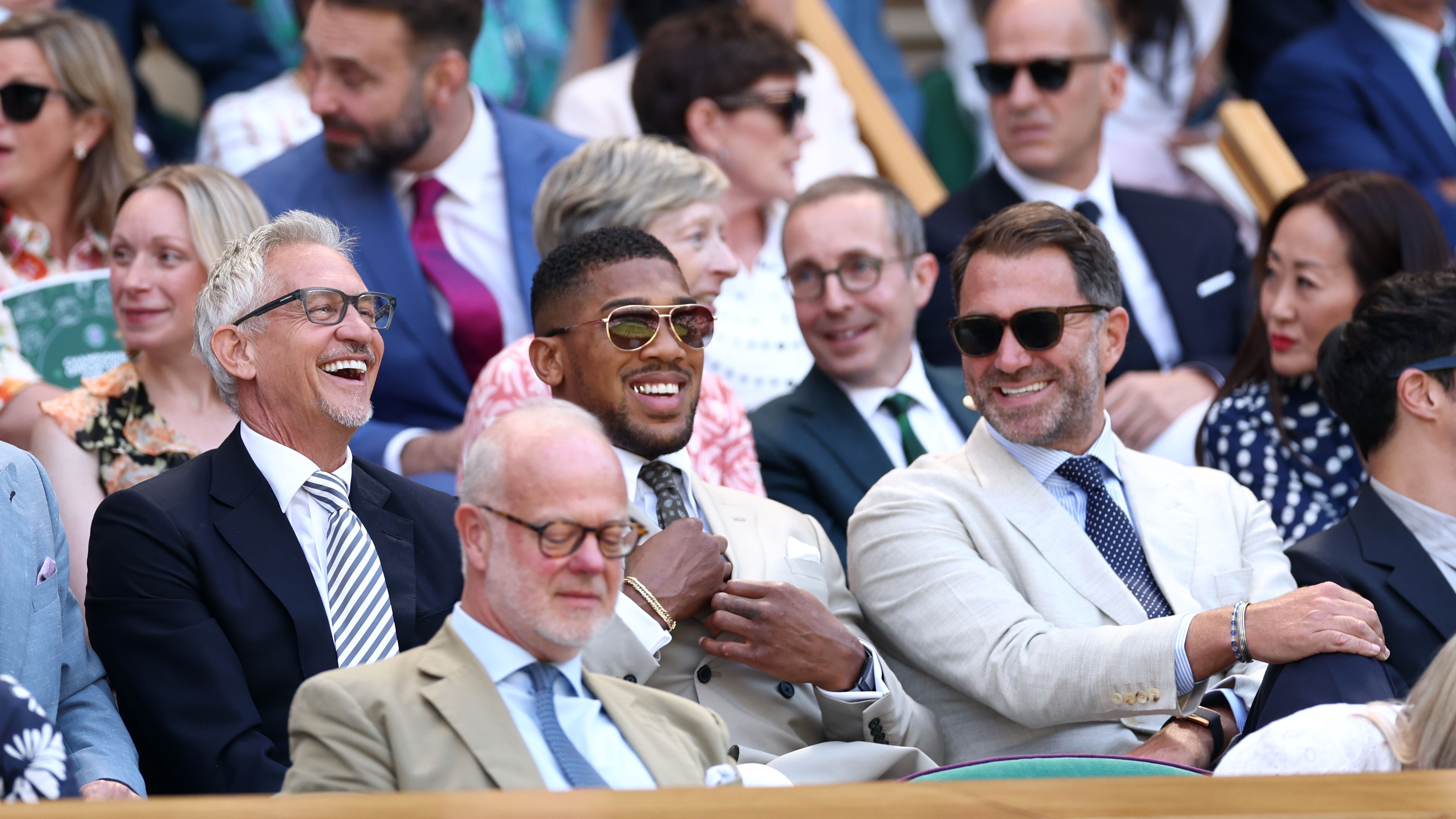 Gary Lineker reveals hilarious Wimbledon clash with Anthony Joshua as he claims he considered SWEARING at British boxing icon  | Goal.com UK