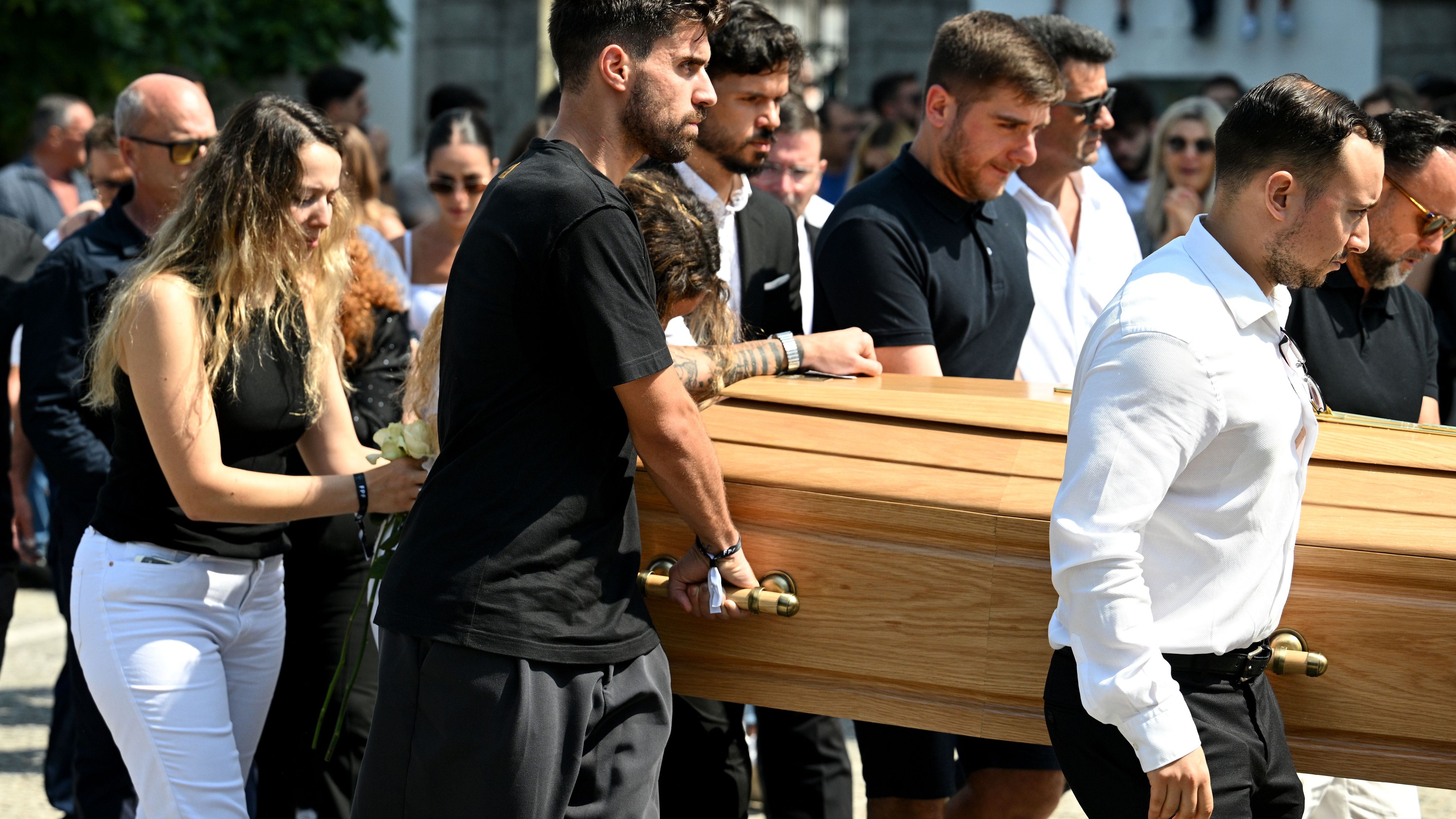 Funeral Held For Diogo Jota And Andre Silva In Their Hometown Of Gondomar