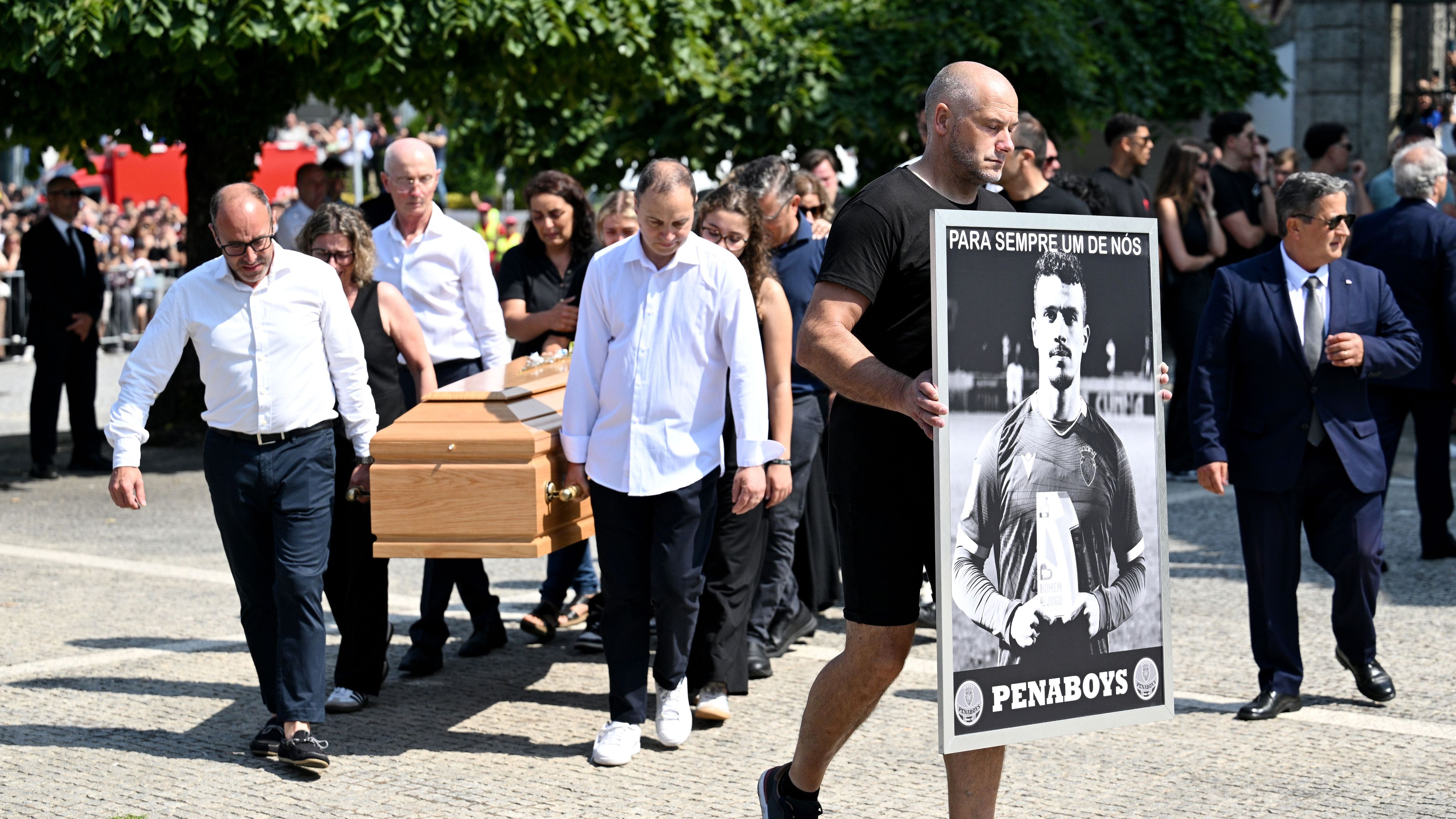 Funeral Held For Diogo Jota And Andre Silva In Their Hometown Of Gondomar