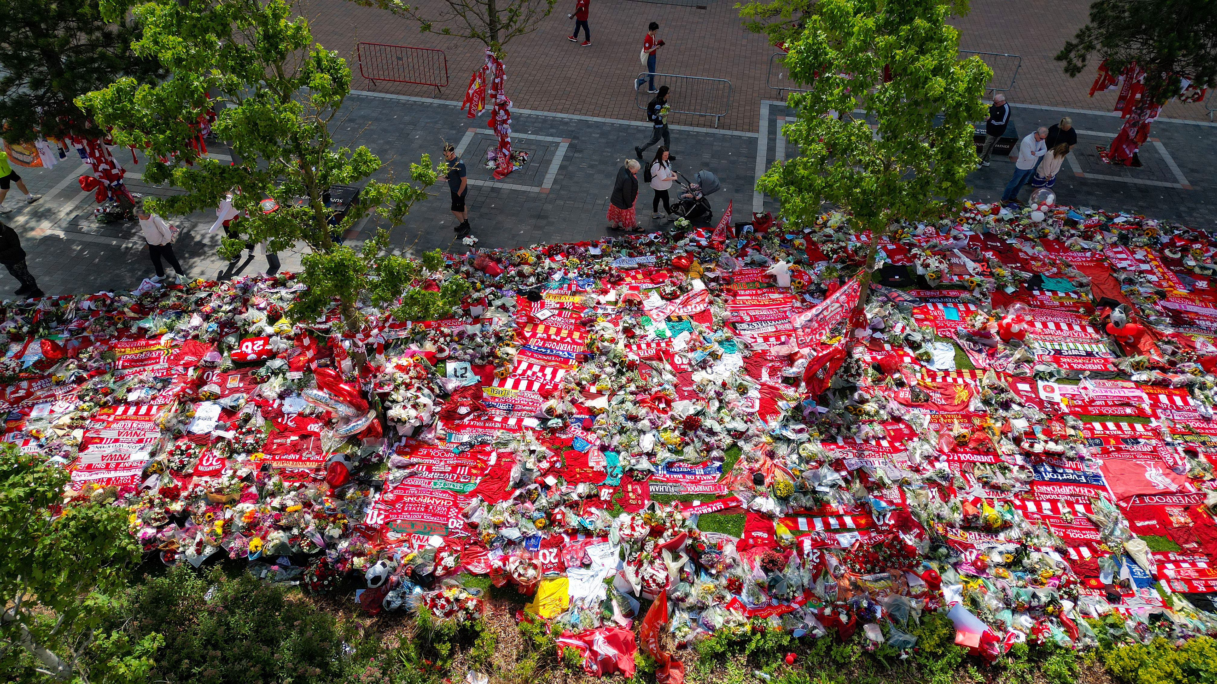 Tributes Laid For Diogo Jota At Anfield