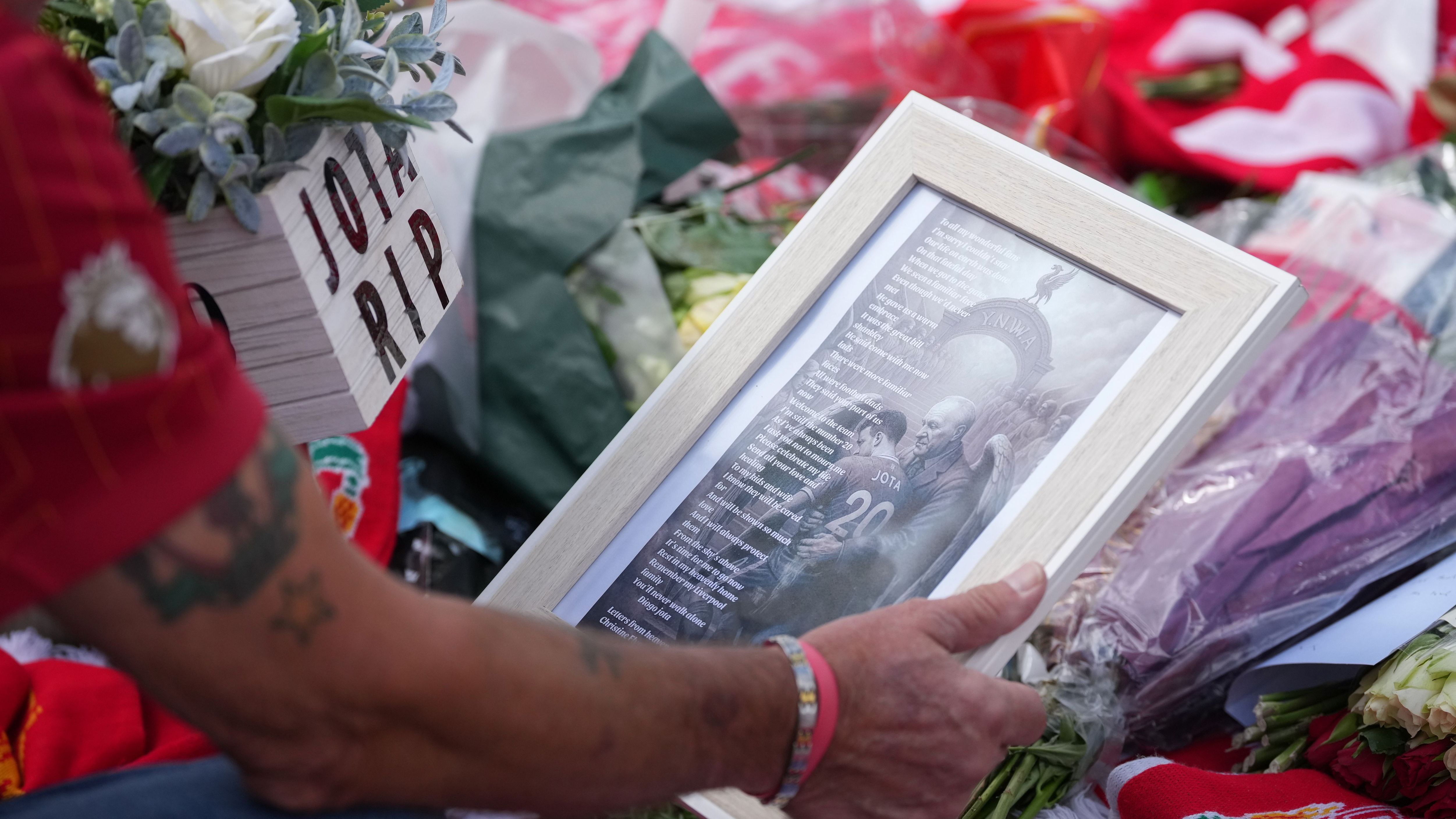Tributes Laid For Diogo Jota At Anfield