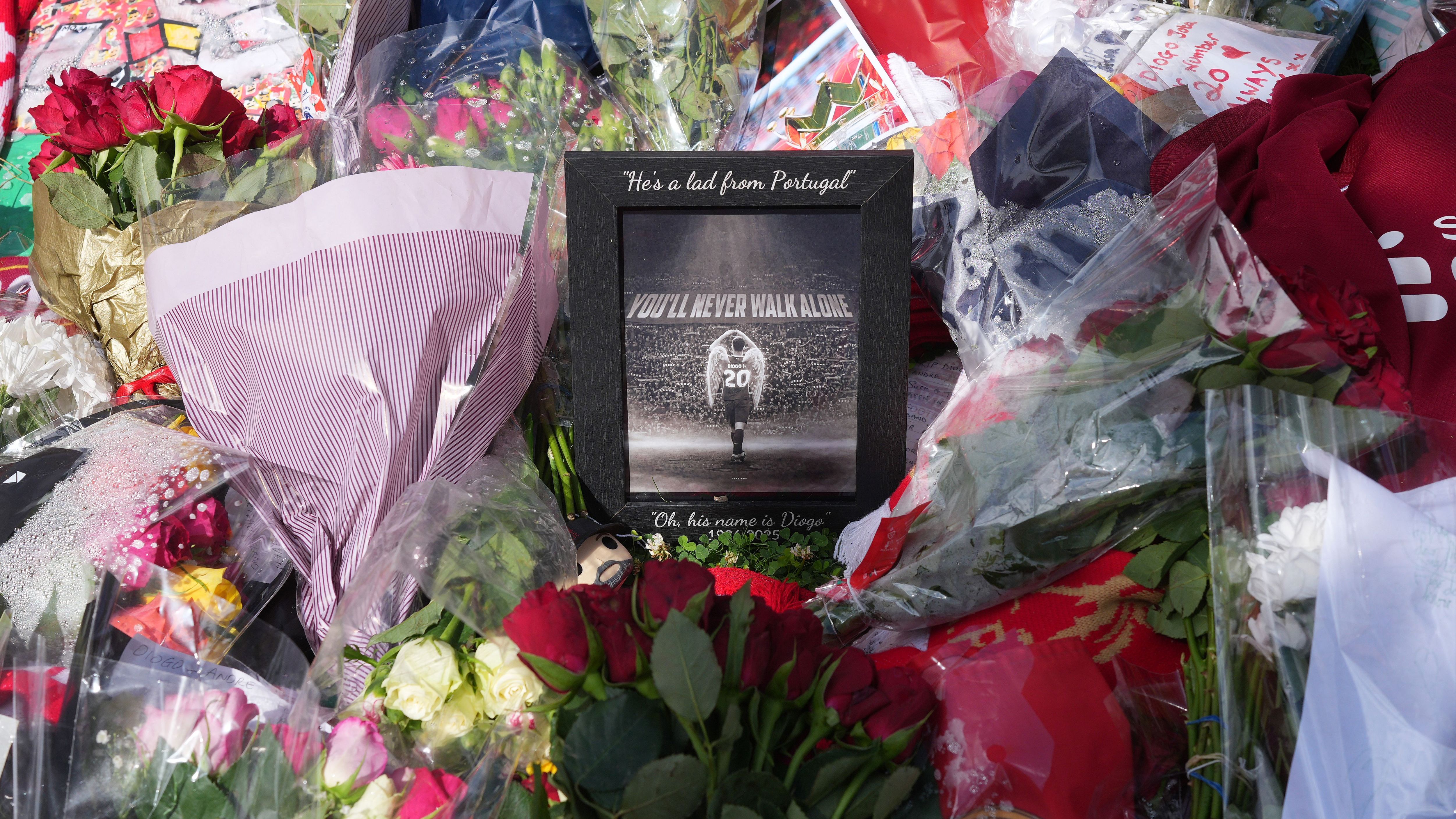 Tributes Laid For Diogo Jota At Anfield