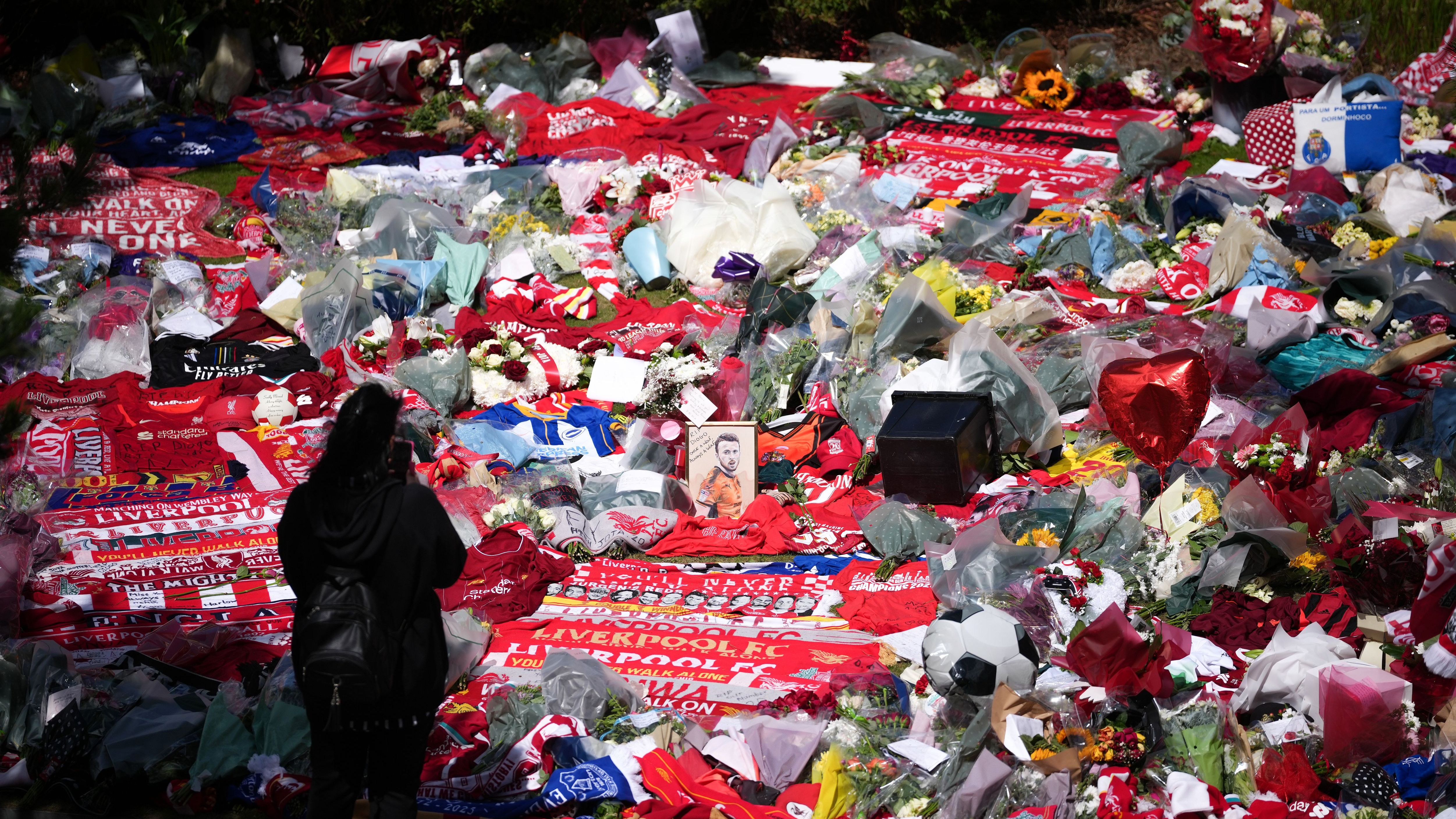 Tributes Laid For Diogo Jota At Anfield