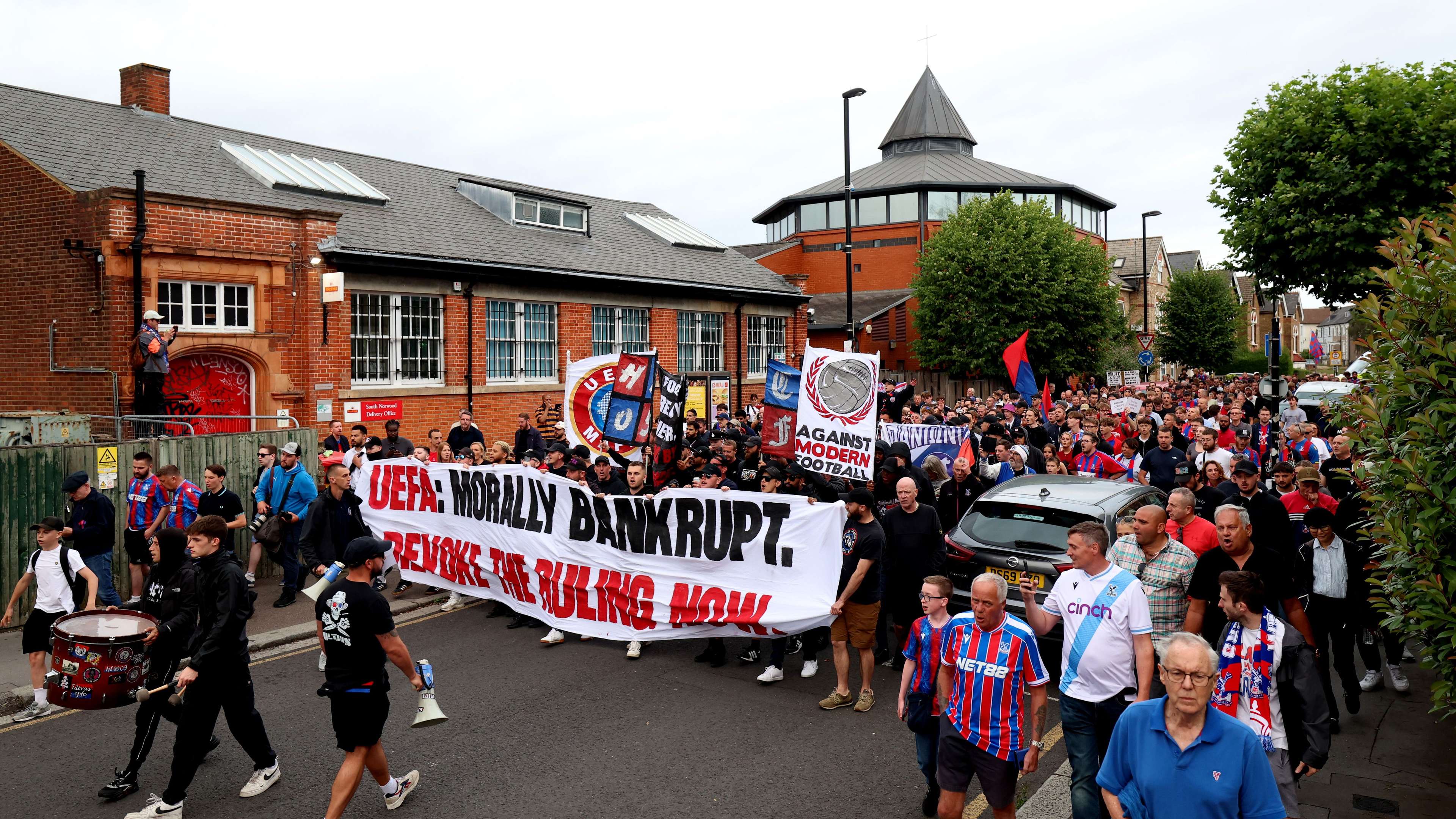Crystal Palace Fans Protest Against UEFA Decision to Demote The Club From Europa League To The Europa Conference League
