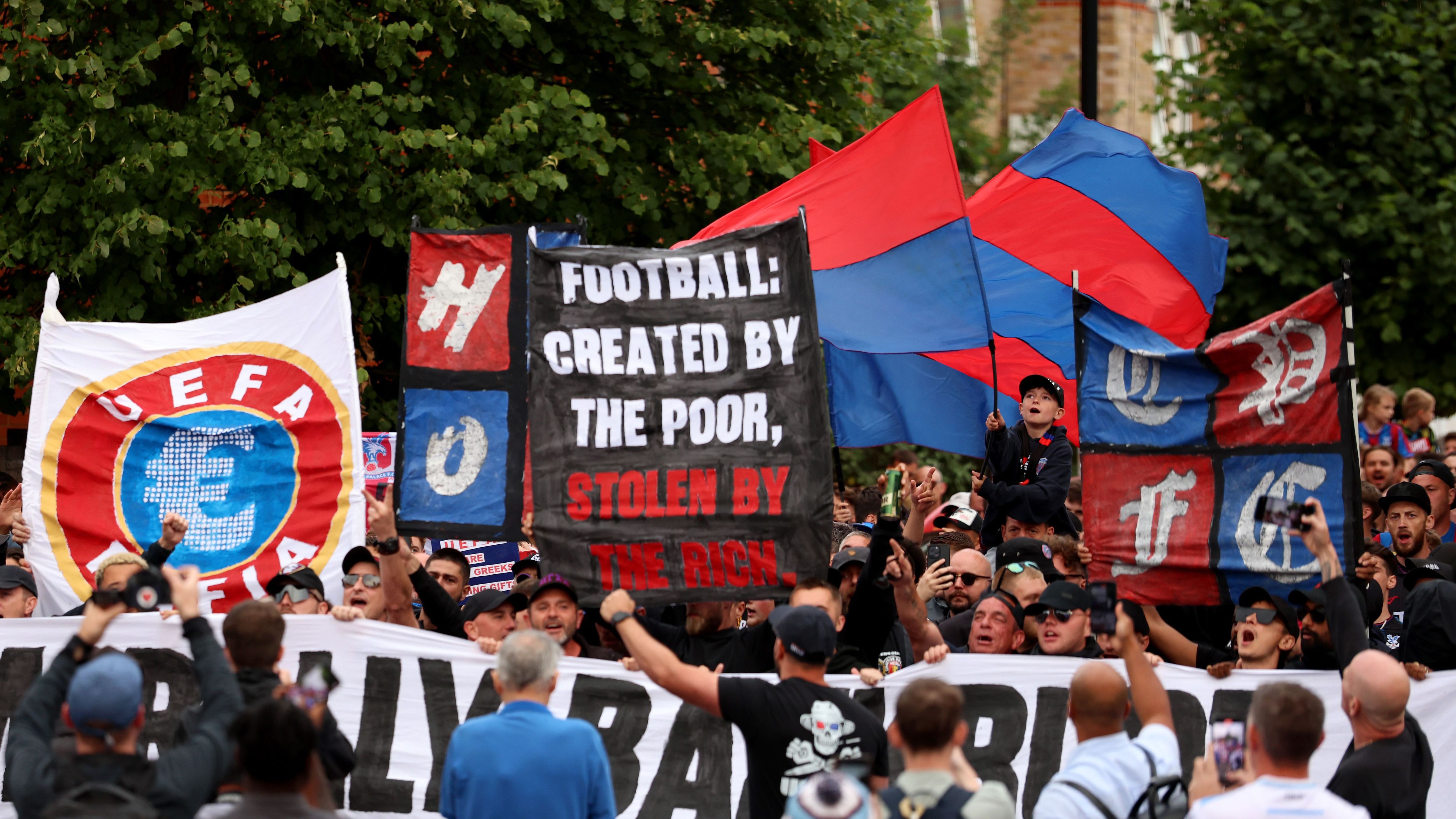 Crystal Palace Fans Protest Against UEFA Decision to Demote The Club From Europa League To The Europa Conference League