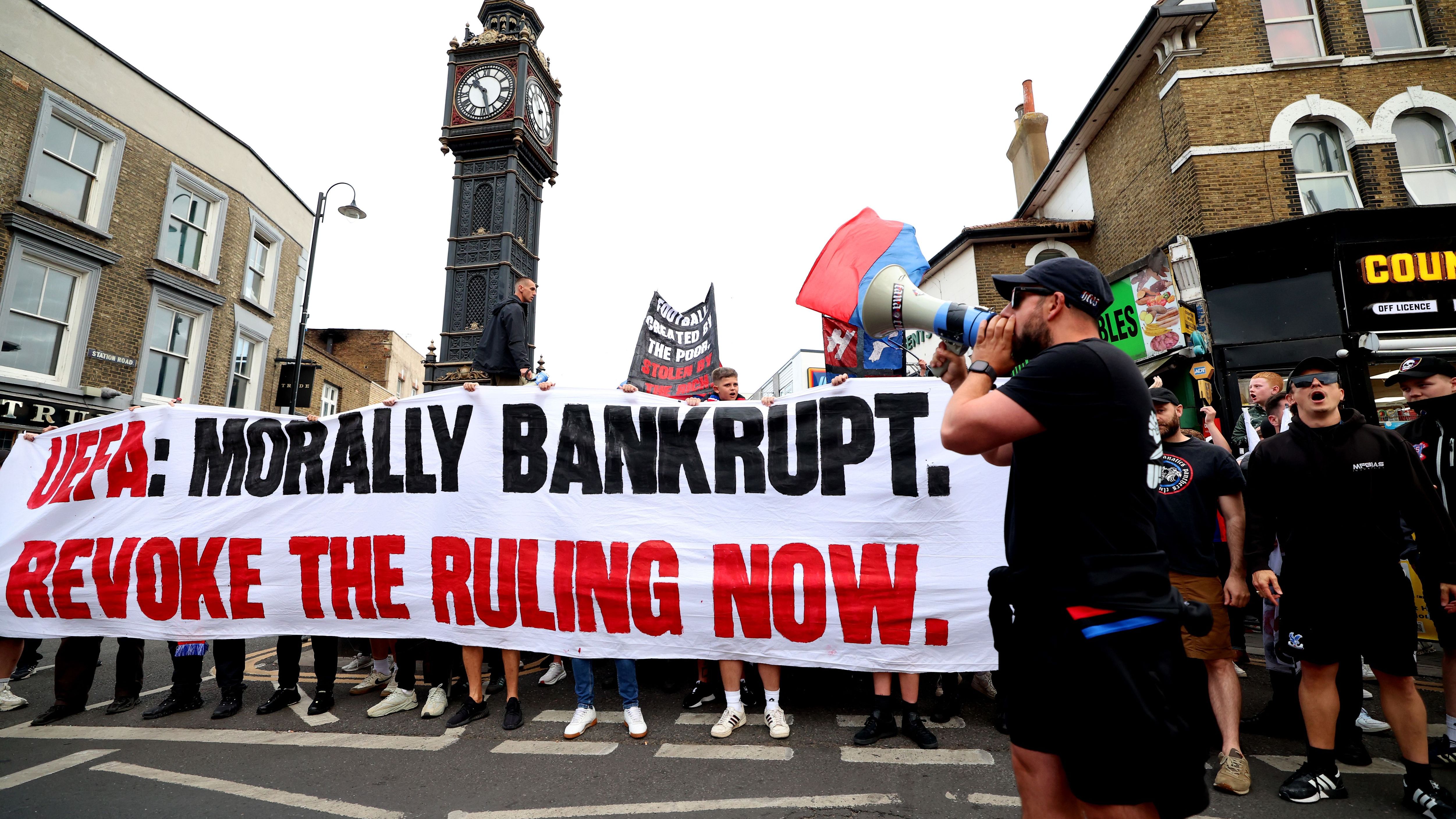 Crystal Palace Fans Protest Against UEFA Decision to Demote The Club From Europa League To The Europa Conference League