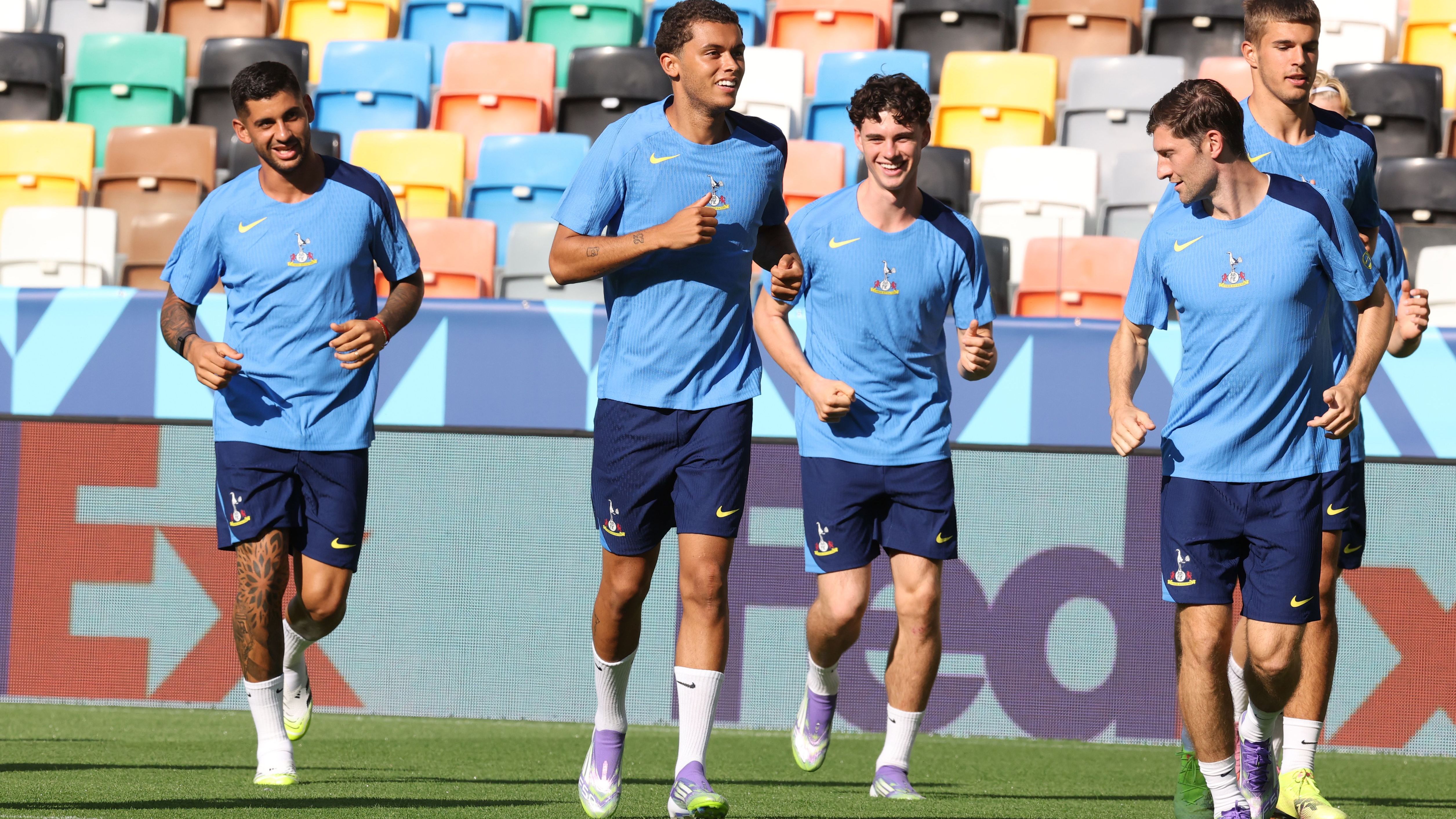 Tottenham Hotspur Training Session And Press Conference - UEFA Super Cup 2025