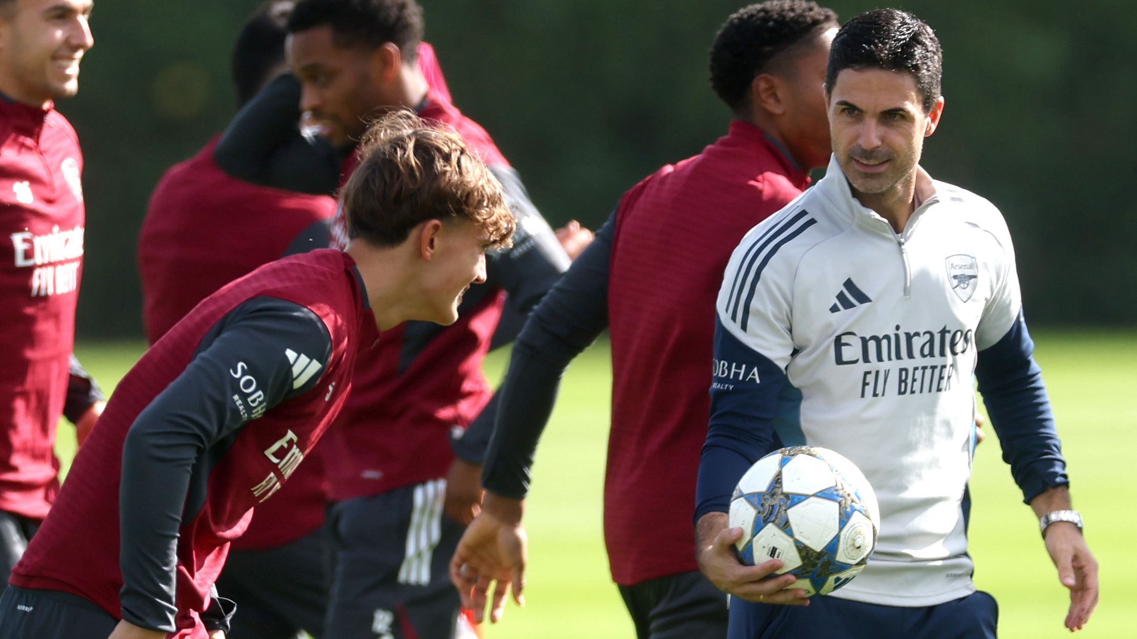 Arsenal FC Training Session And Press Conference - UEFA Champions League 2025/26 League Phase MD2