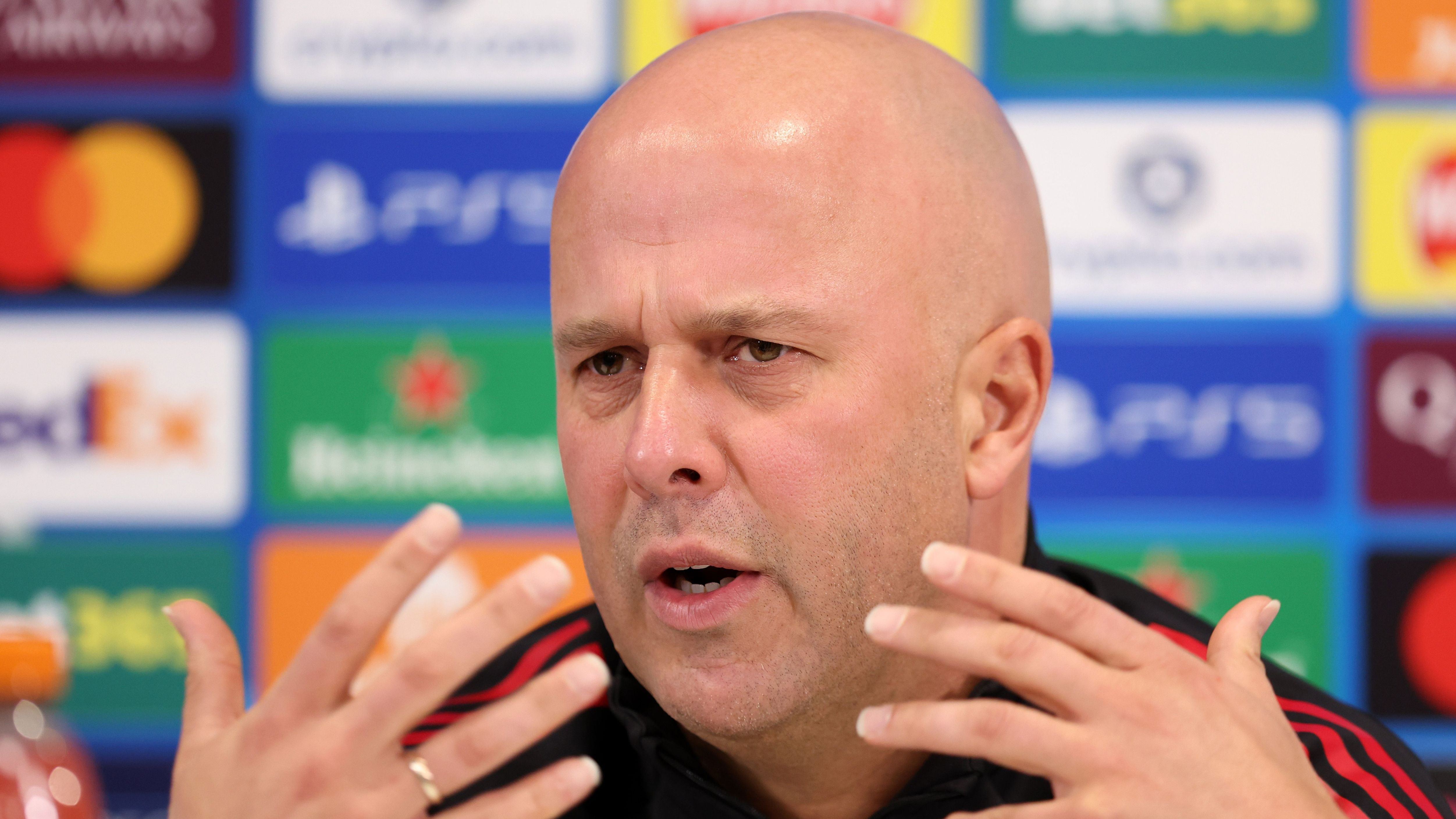 Liverpool FC Training Session And Press Conference - UEFA Champions League 2025/26 League Phase MD5