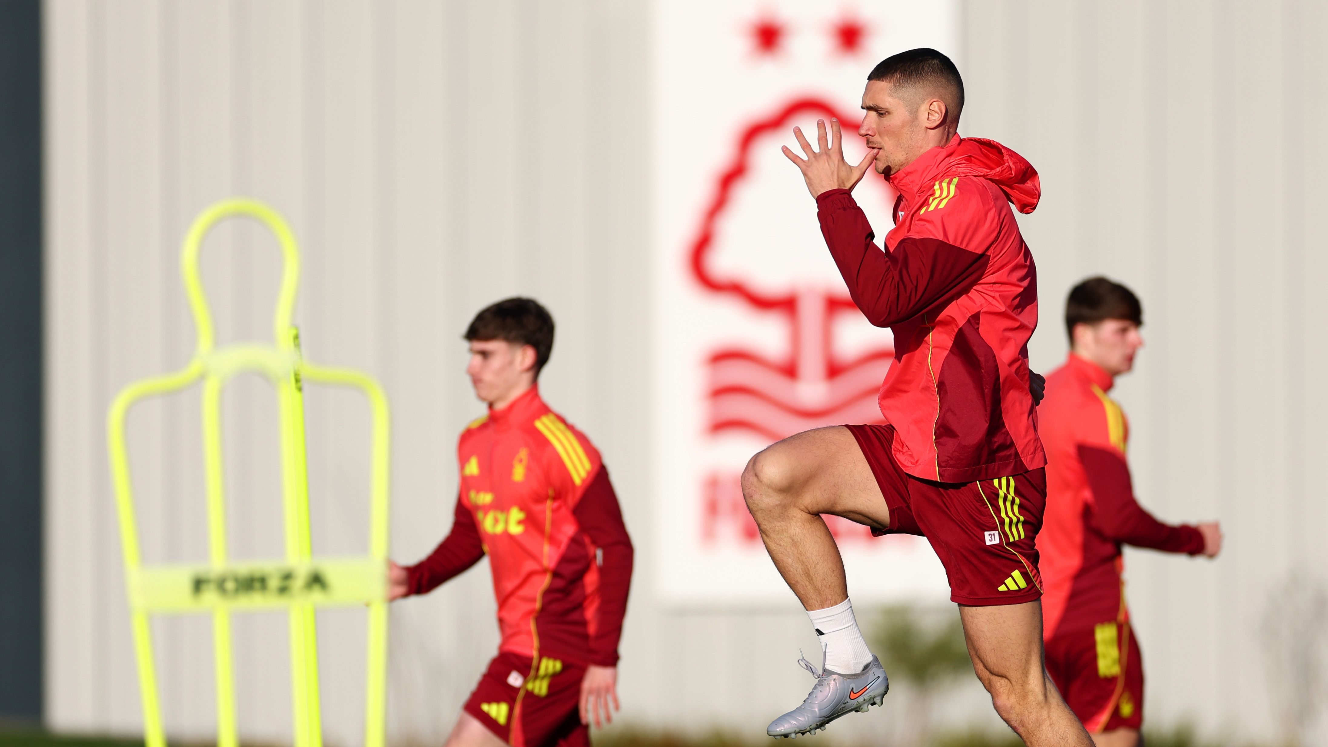 Nottingham Forest FC Training Session And Press Conference - UEFA Europa League 2025/26 League Phase MD5