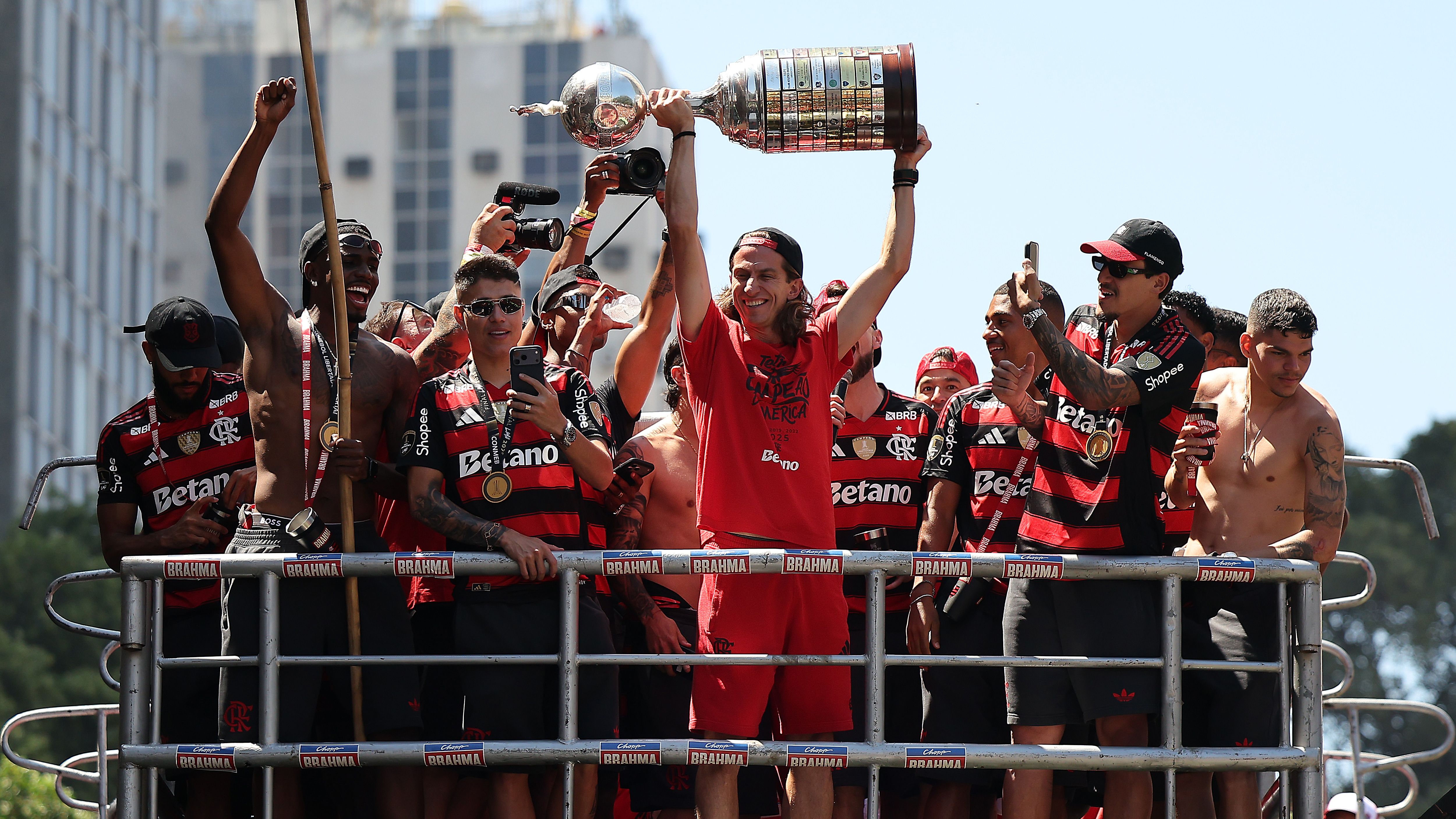 Flamengo Celebrates Winning The Copa CONMEBOL Libertadores 2025 Around Rio de Janeiro