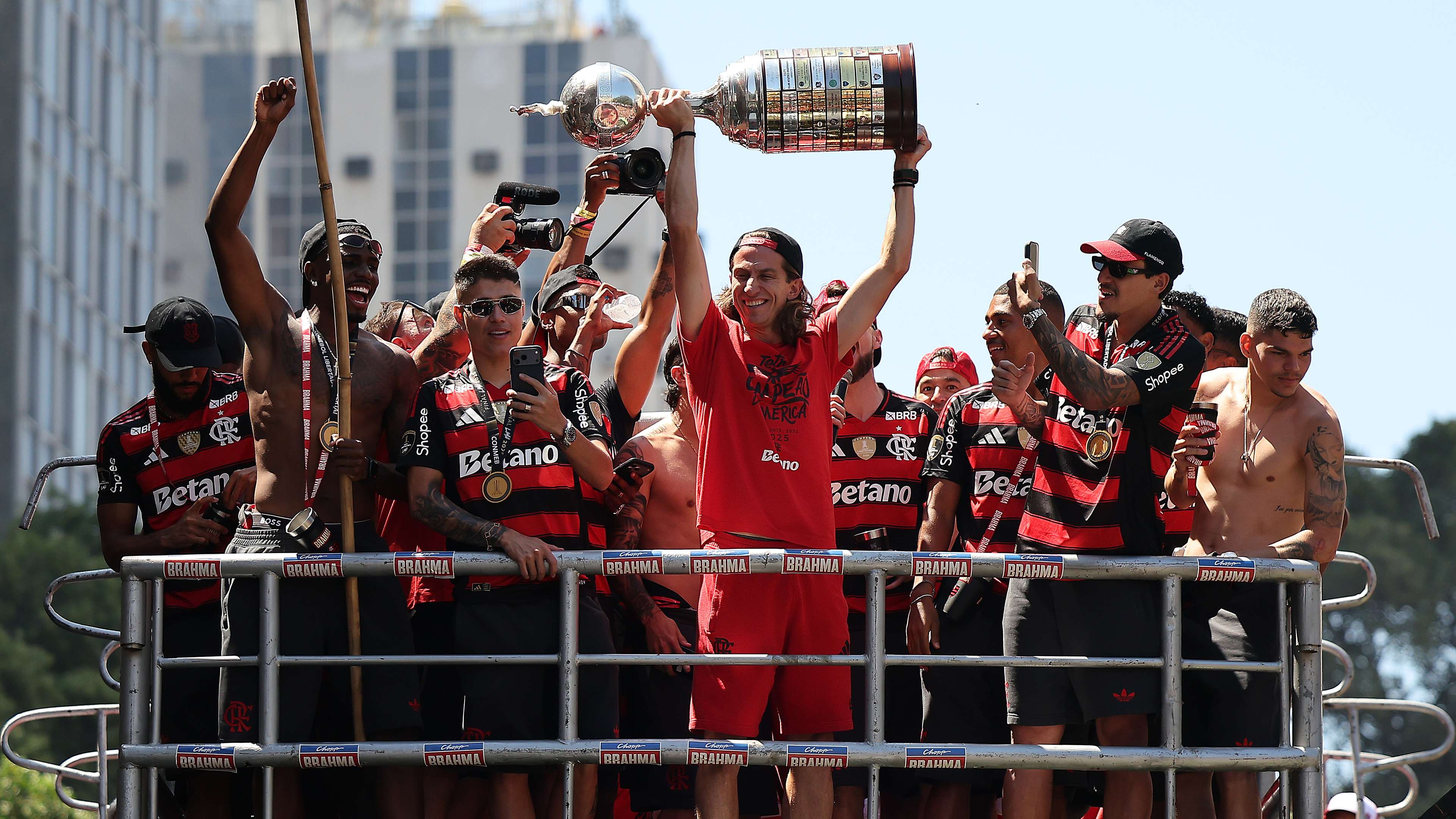 Flamengo Celebrates Winning The Copa CONMEBOL Libertadores 2025 Around Rio de Janeiro