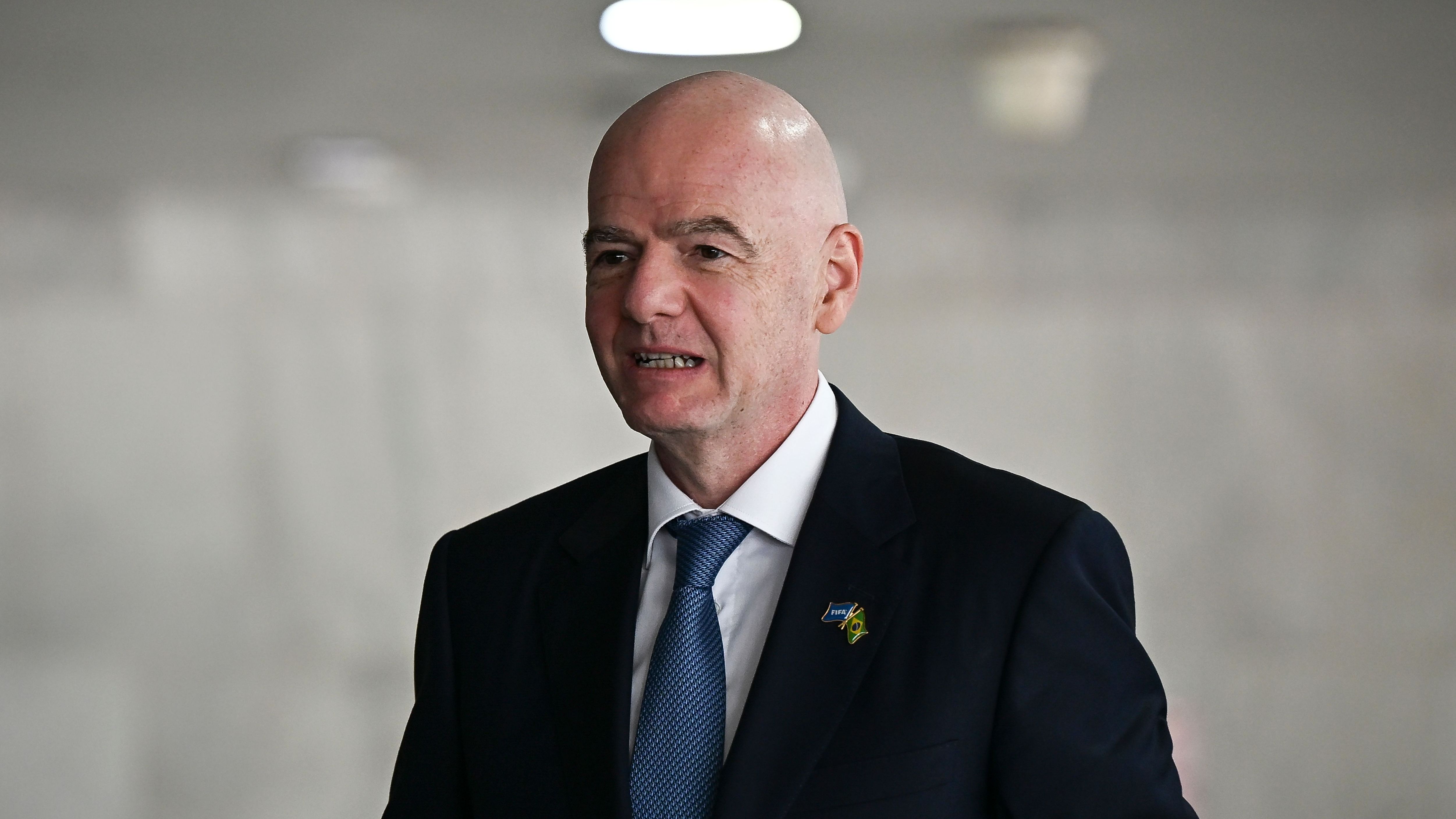 President Lula Da Silva Meets Wit FIFA President Gianni Infantino In Brasilia