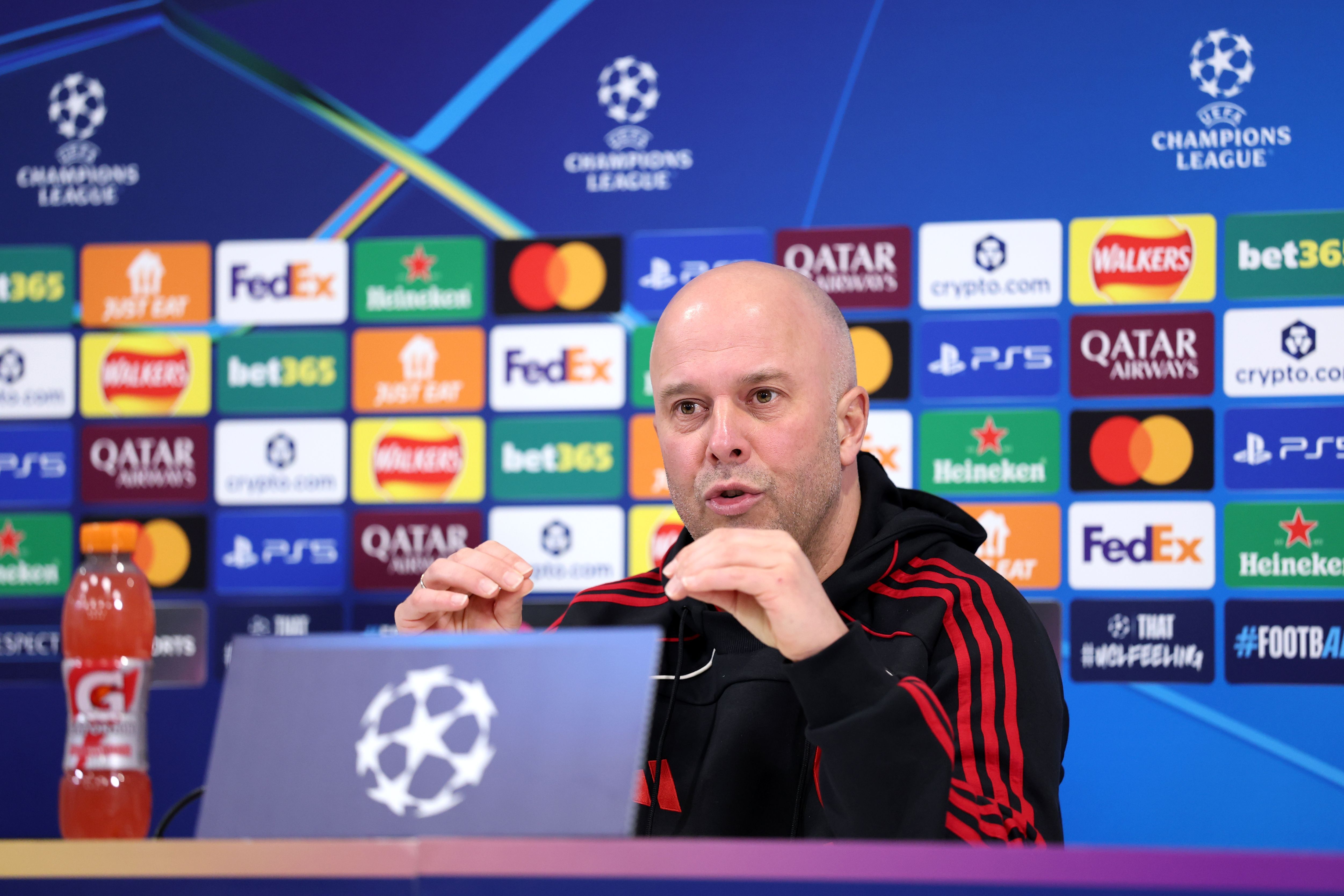 Liverpool FC Training Session And Press Conference - UEFA Champions League 2025/26 League Phase MD8