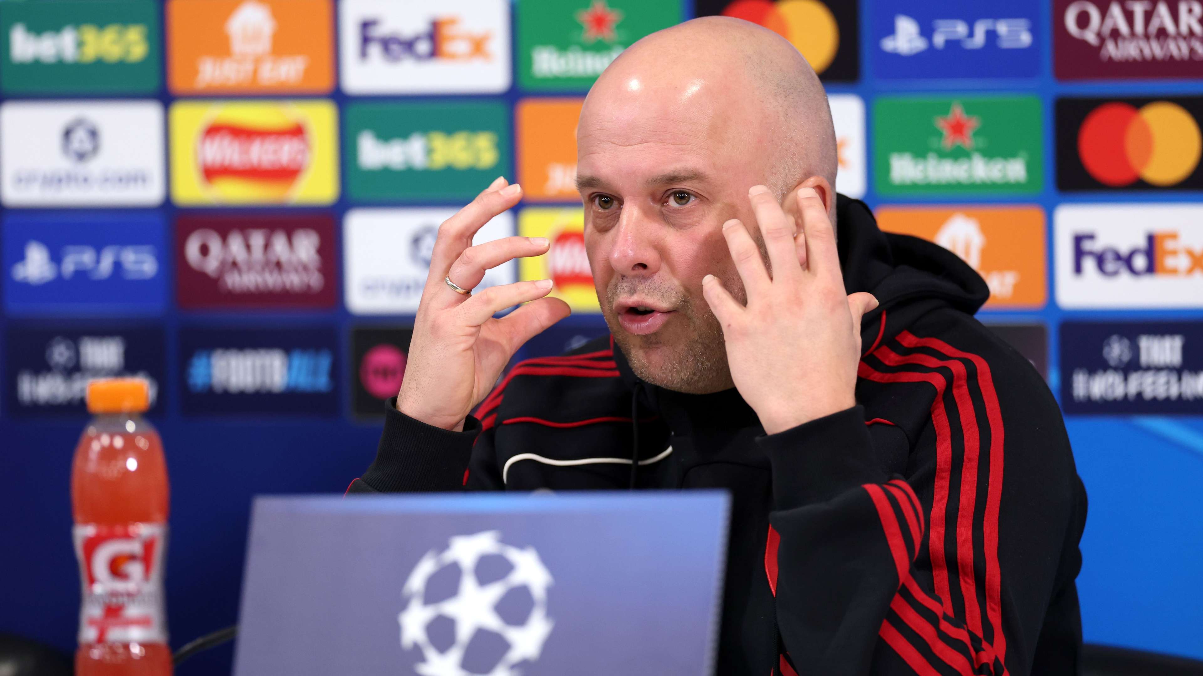 Liverpool FC Training Session And Press Conference - UEFA Champions League 2025/26 League Phase MD8