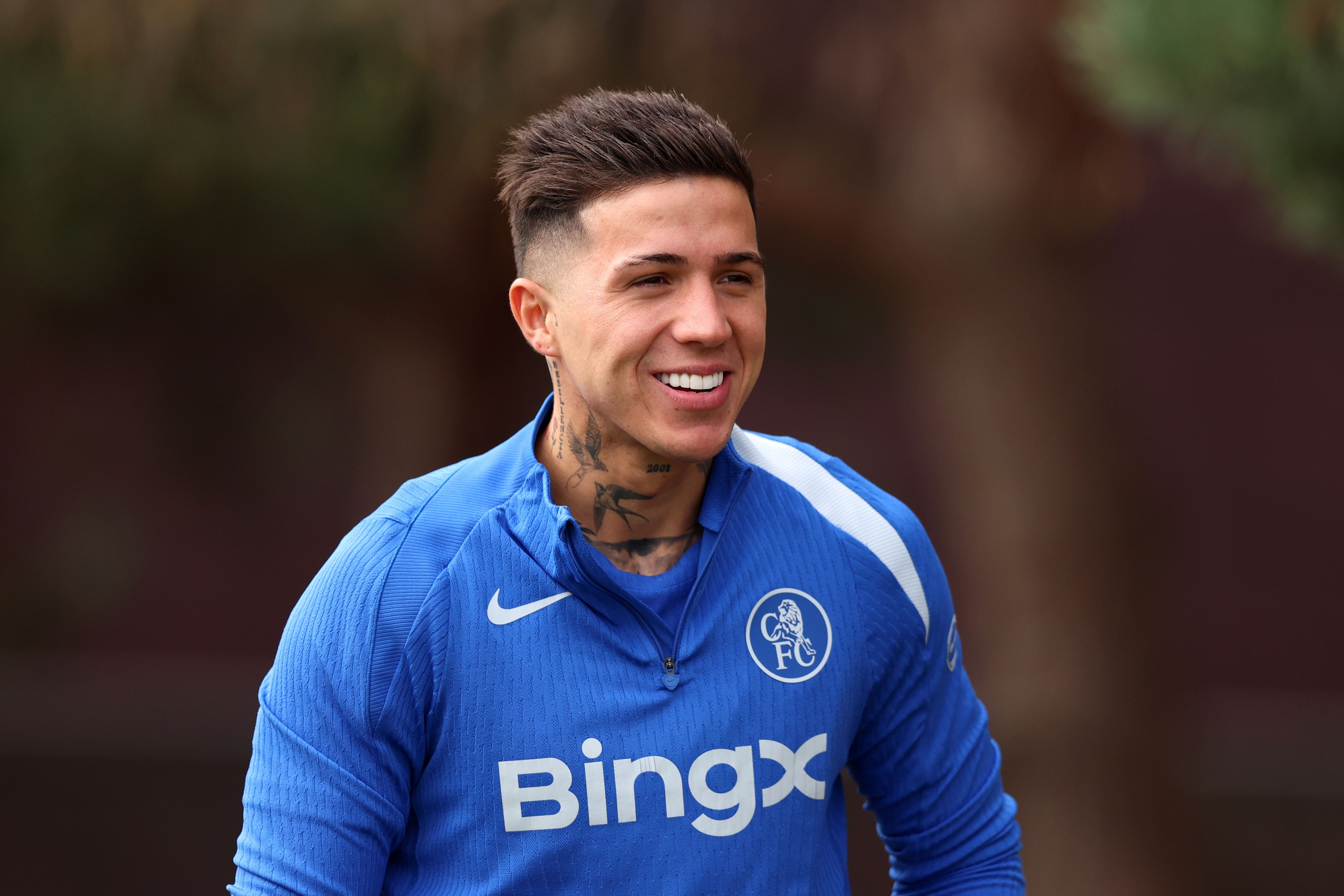 Chelsea FC Training Session And Press Conference - UEFA Champions League 2025/26 Round of 16 Second Leg