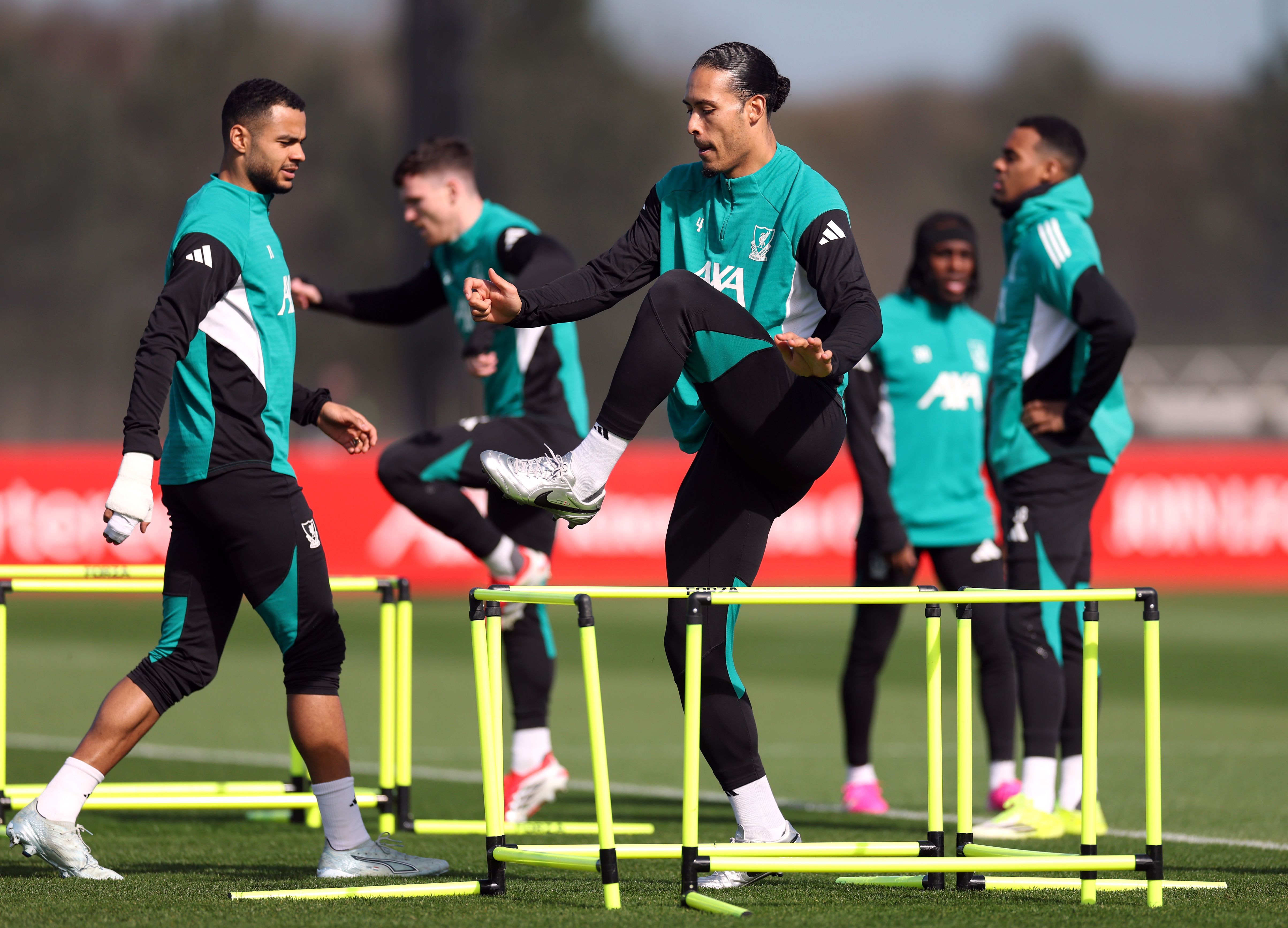 Liverpool FC Training Session And Press Conference - UEFA Champions League 2025/26 Round of 16 Second Leg