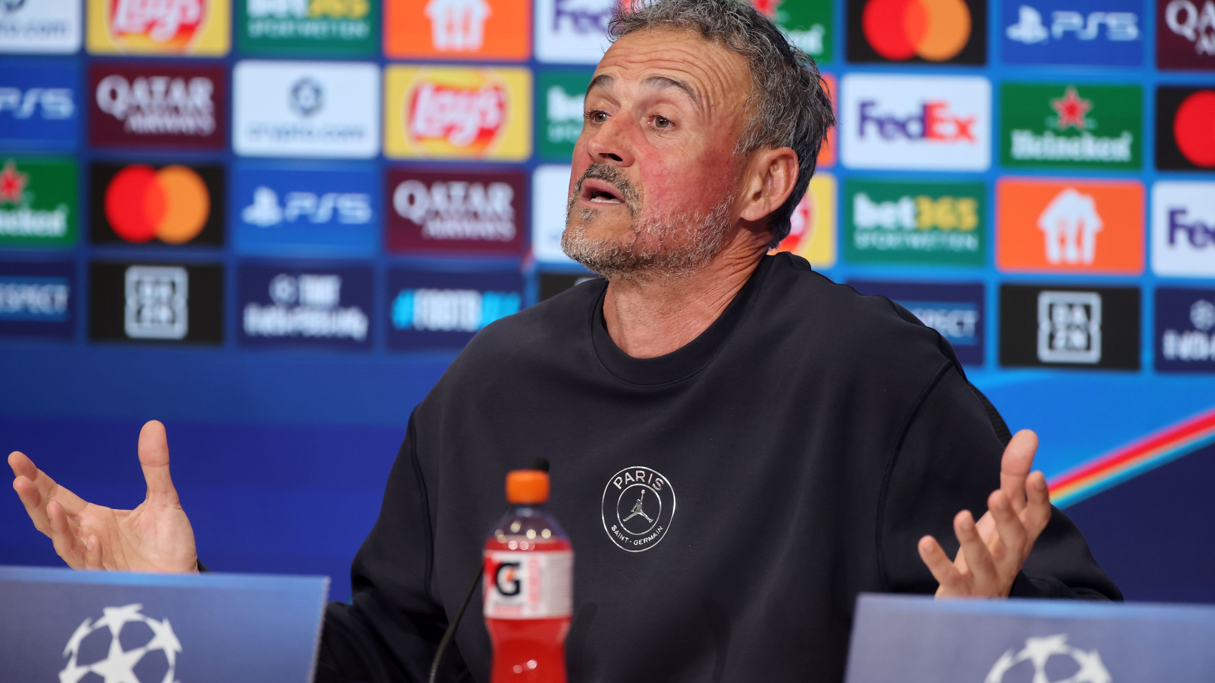 Paris Saint-Germain Training Session And Press Conference - UEFA Champions League 2025/26 Semi Final Second Leg