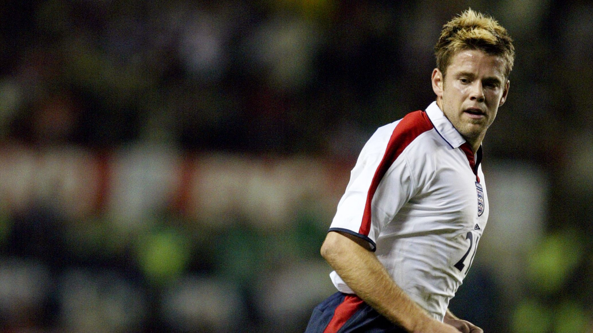 James Beattie of England in action