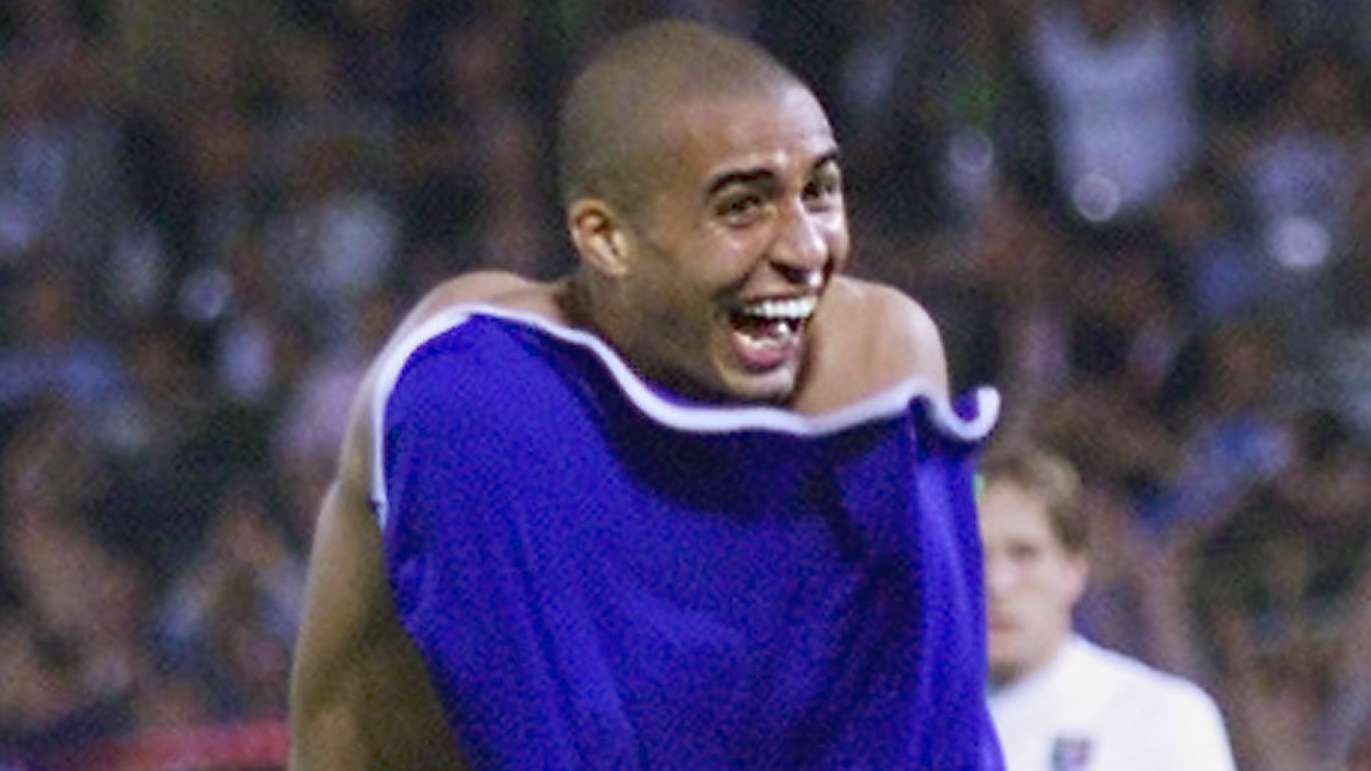 French forward David Trezeguet jubilates after sco
