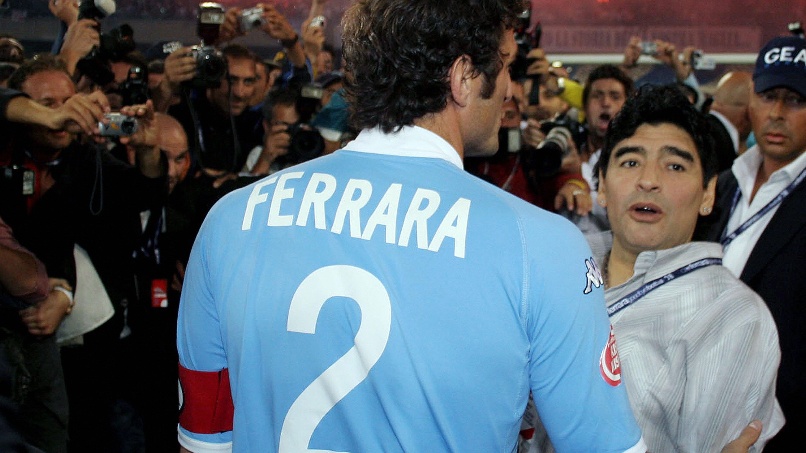 Italian soccer player Ciro Ferrara  (L)
