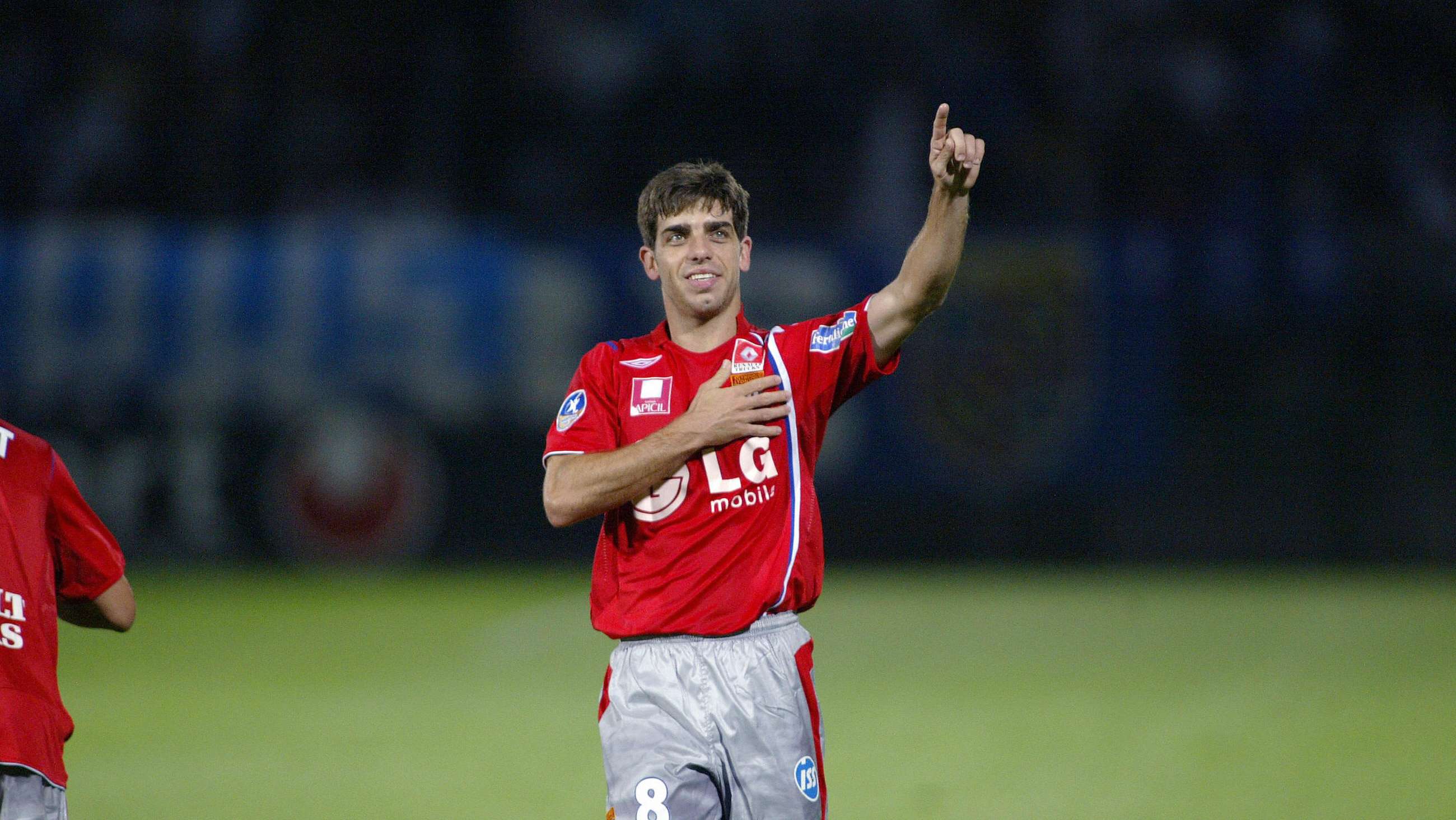 Lyon's Brazilian midfielder Juninho reac