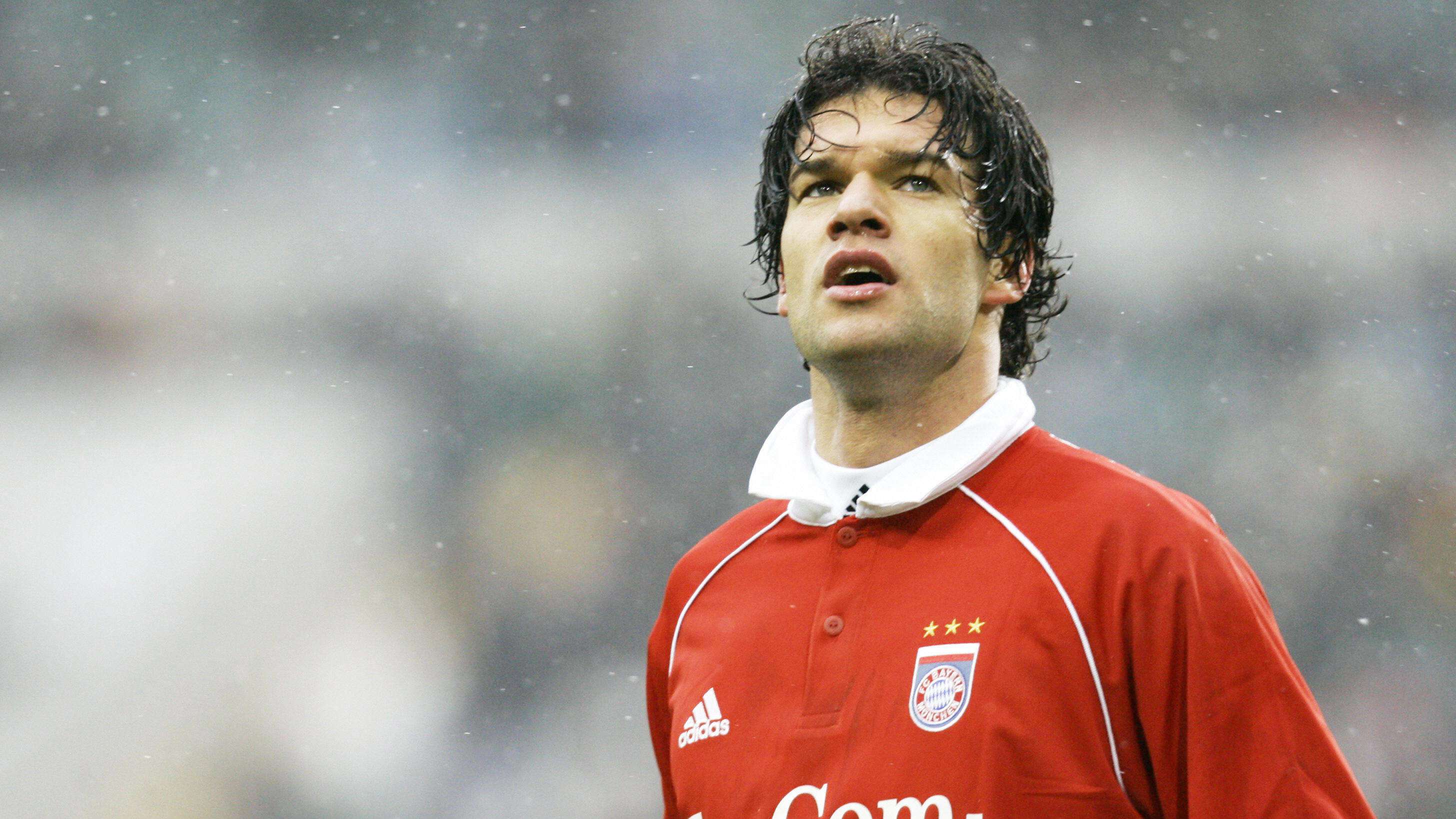 Munich's Michael Ballack looks on during