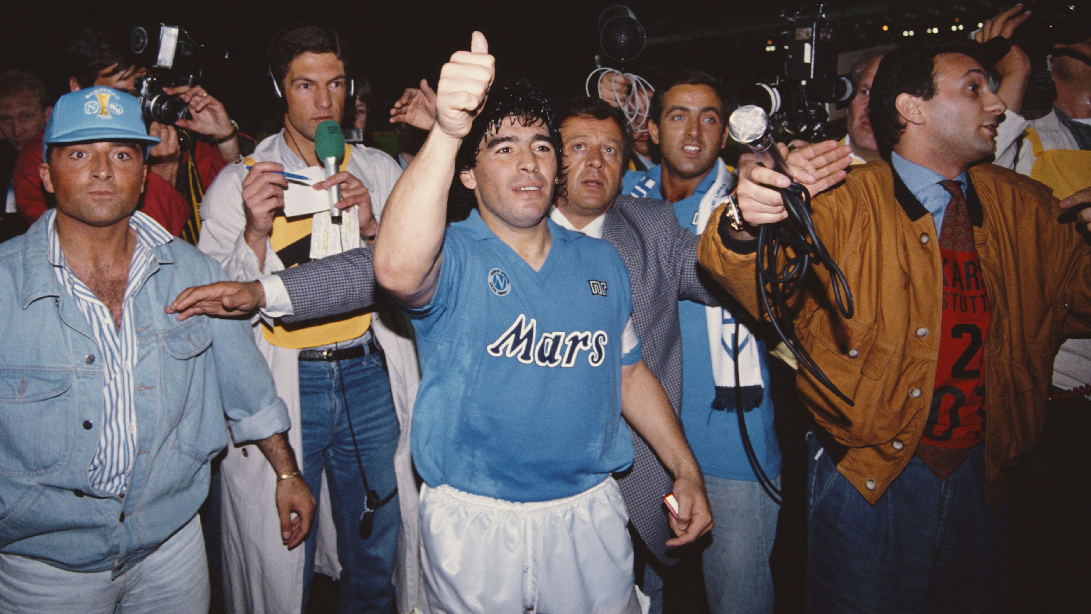 Diego Maradona Napoli v Stuttgart UEFA Cup Final 2nd Leg 1989