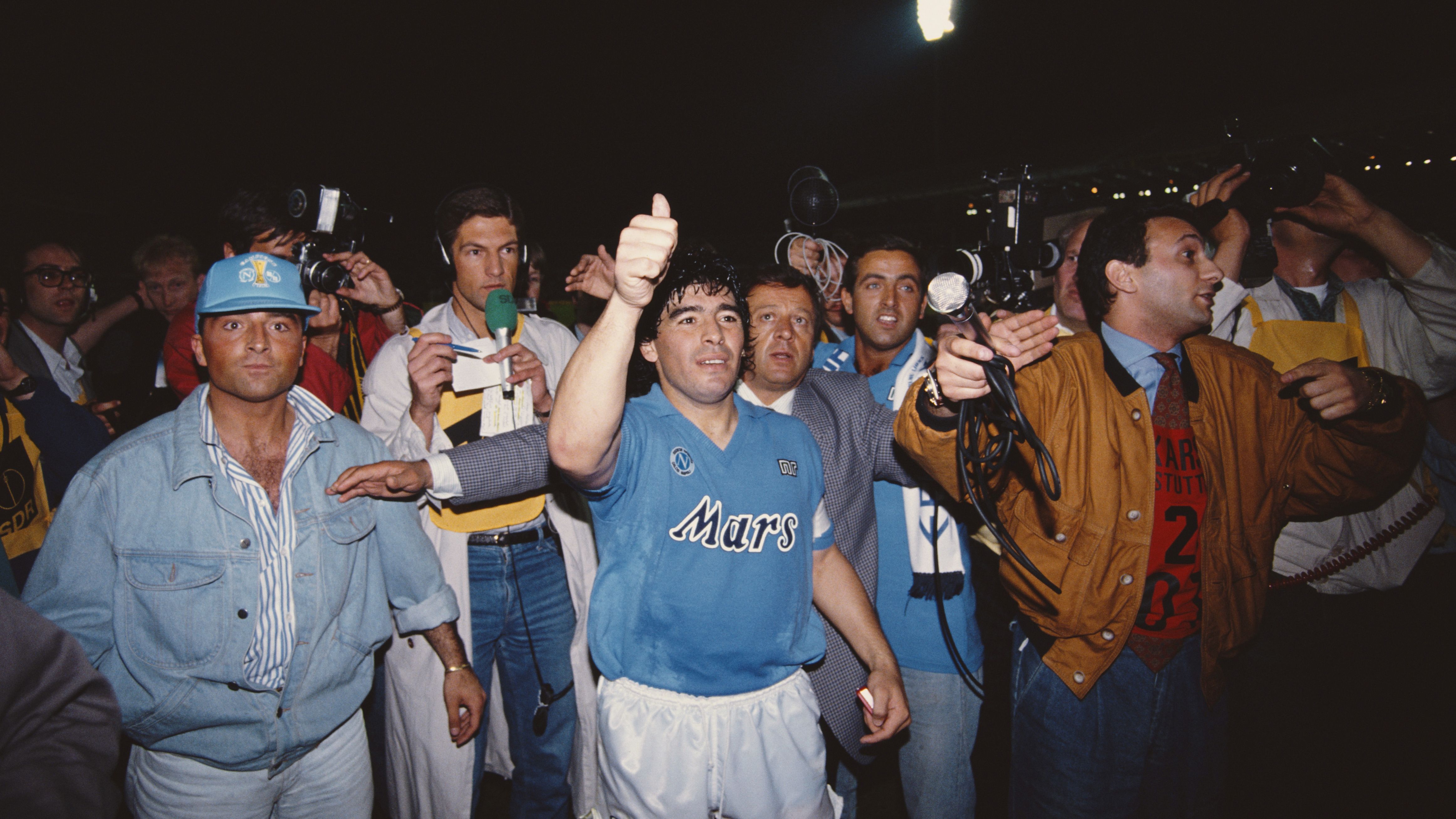 Diego Maradona Napoli v Stuttgart UEFA Cup Final 2nd Leg 1989